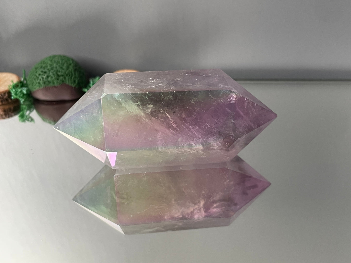 Amethyst Aura Gemstone Crystal Double Terminated Point (1)
