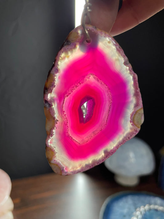 Agate Crystal Gemstone Slice Wall Tree Hanging