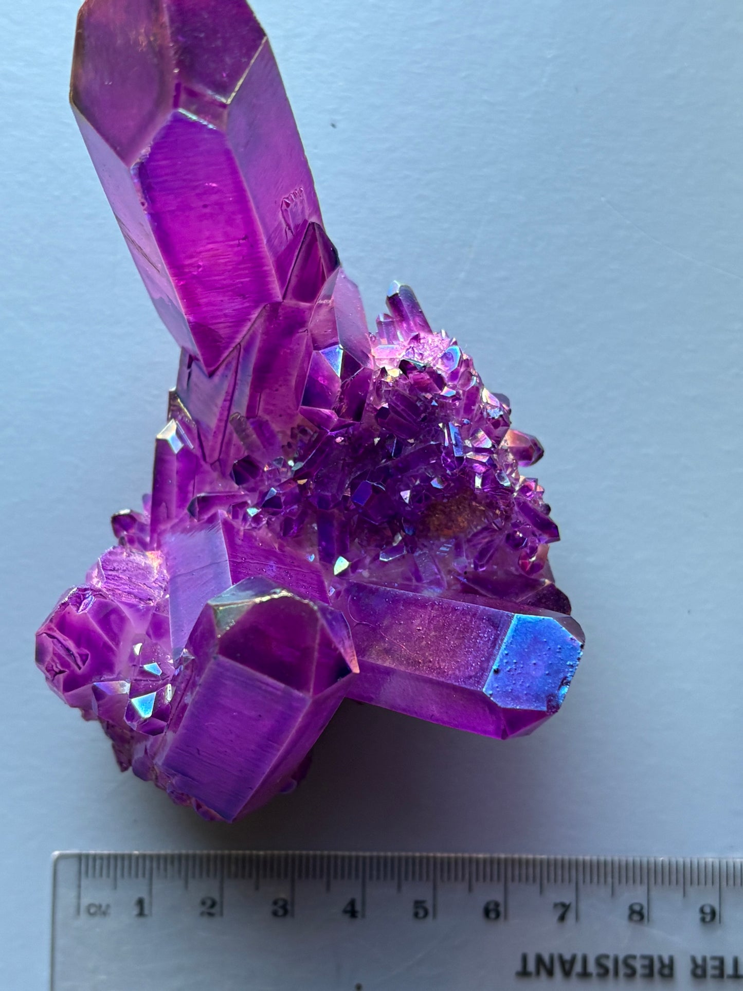 Purple Aura Quartz Crystal Gemstone Cluster - Large