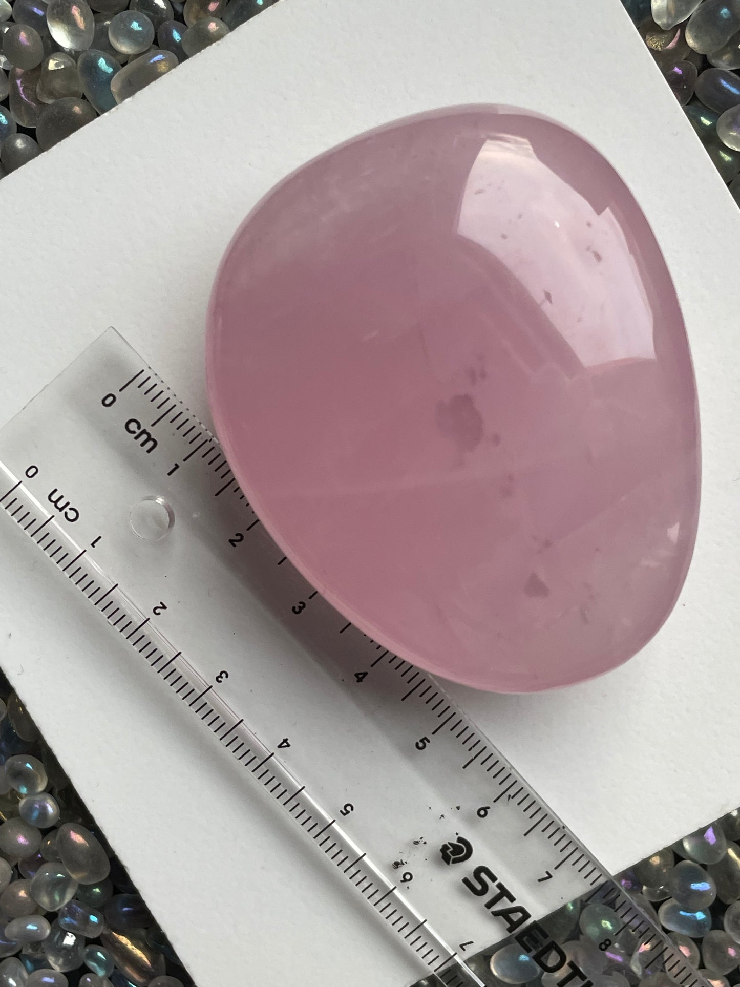 Star Rose Quartz Crystal Gemstone - Palm Stone - (2)