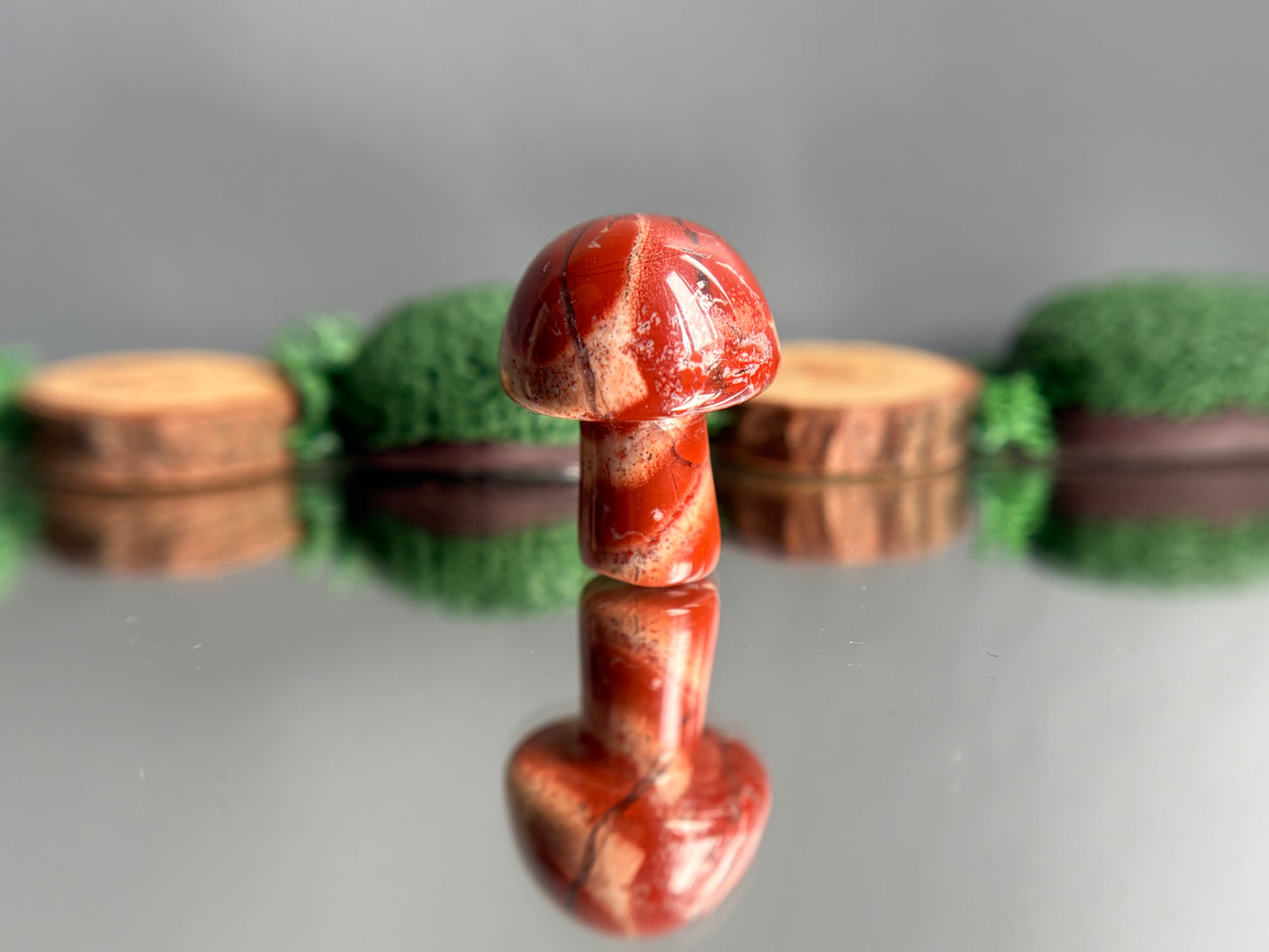 Red Jasper Crystal Gemstone Mushroom Carving Mini (3)