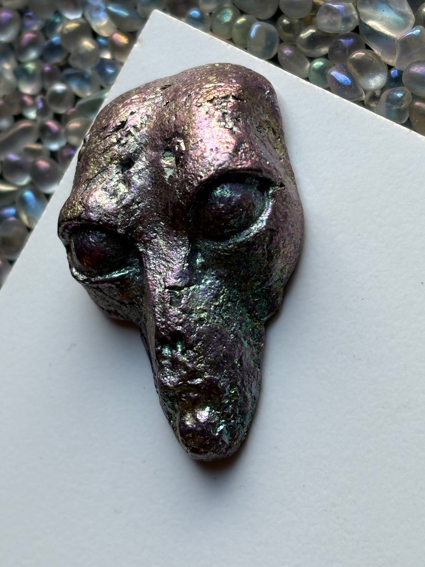 Purple Bismuth Crystal Alien Metal Art Sculpture