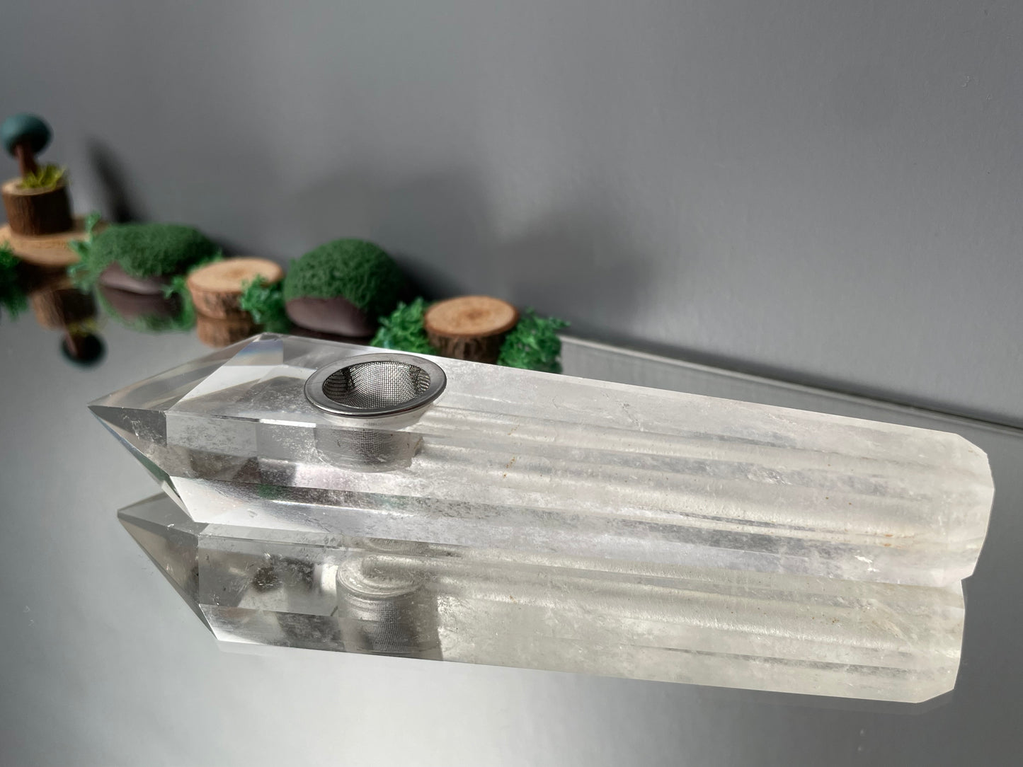 Clear Quartz Crystal Gemstone Pipe