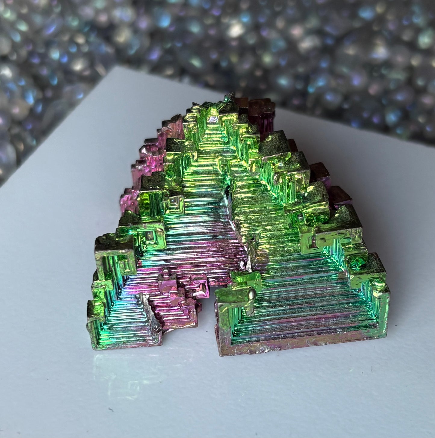 Watermelon Bismuth Specimen Crystal Metal Art - Large