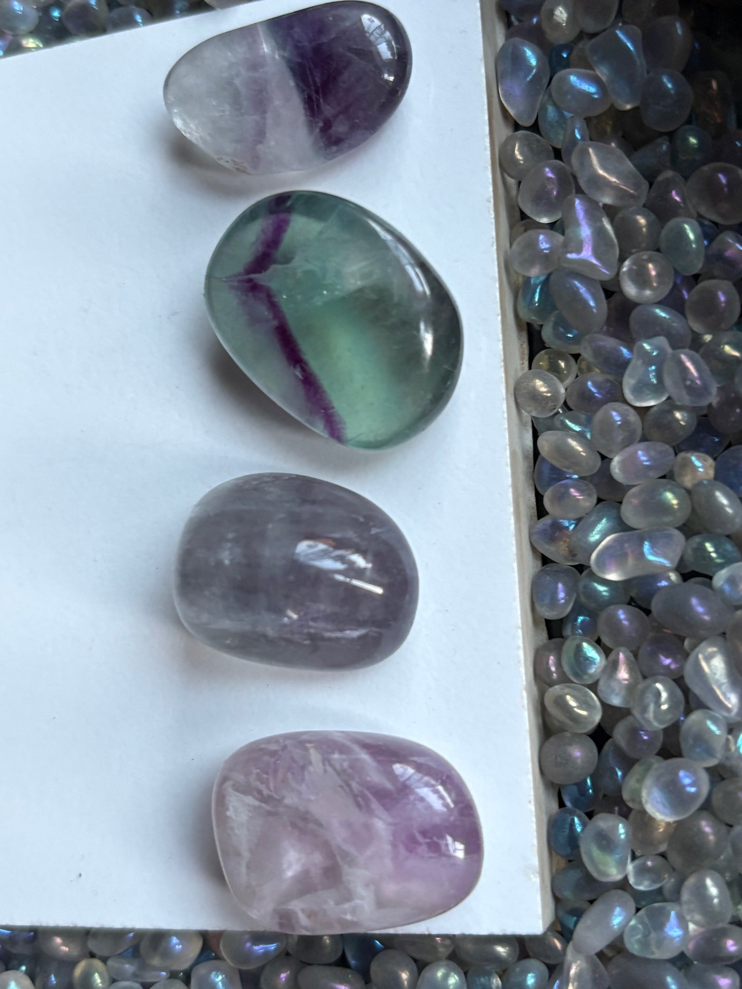 Rainbow Fluorite Tumbled Gemstone Crystal - Medium