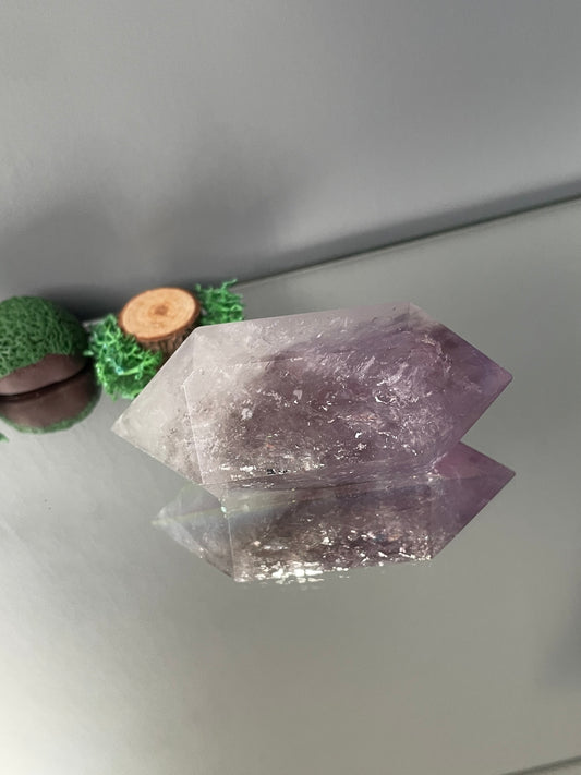Amethyst Aura Gemstone Crystal Double Terminated Point (1)