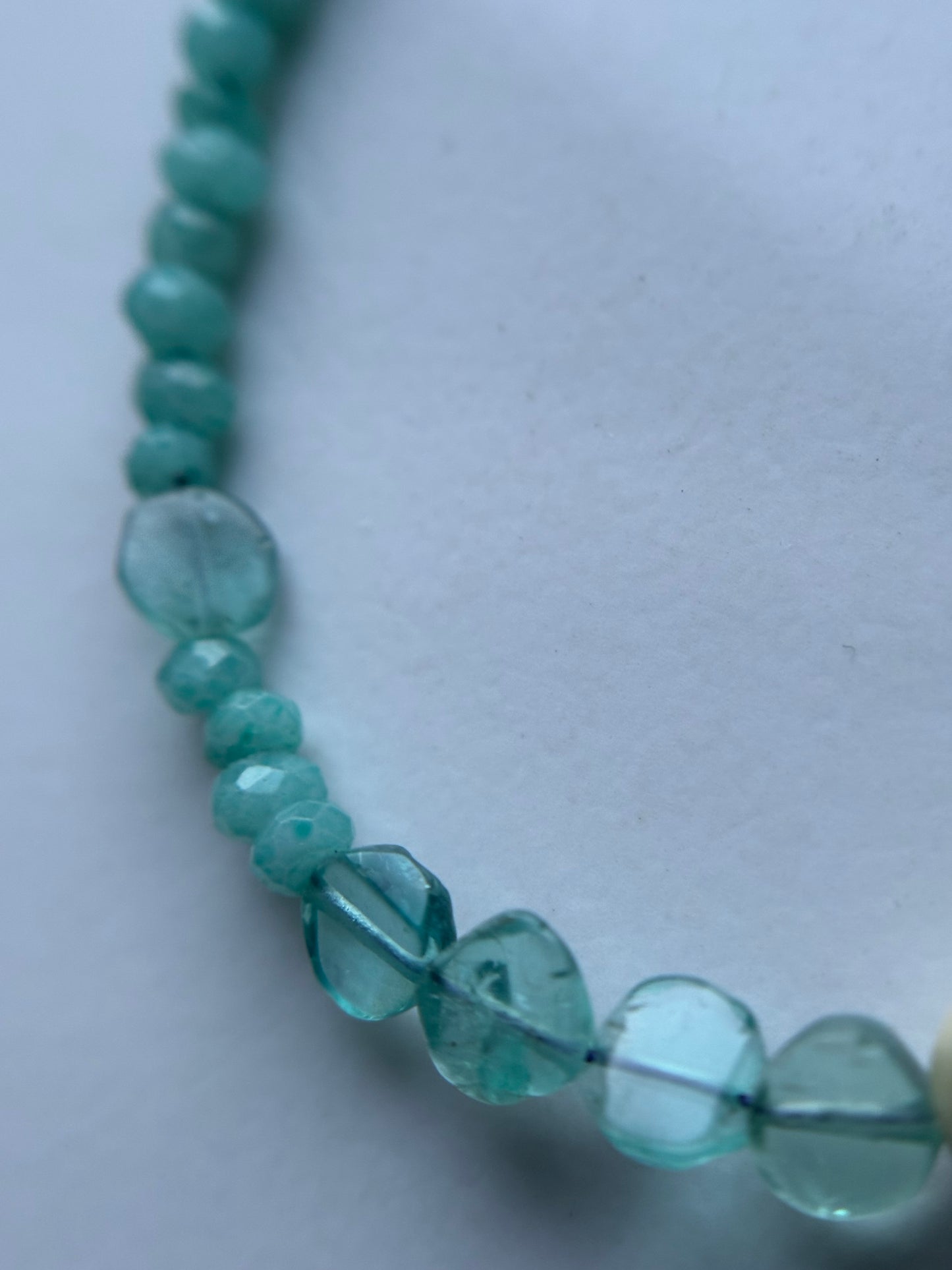 Pearl Aqua Chalcedony Apatite Crystal Gemstone Gold 925 Sterling Silver Bracelet