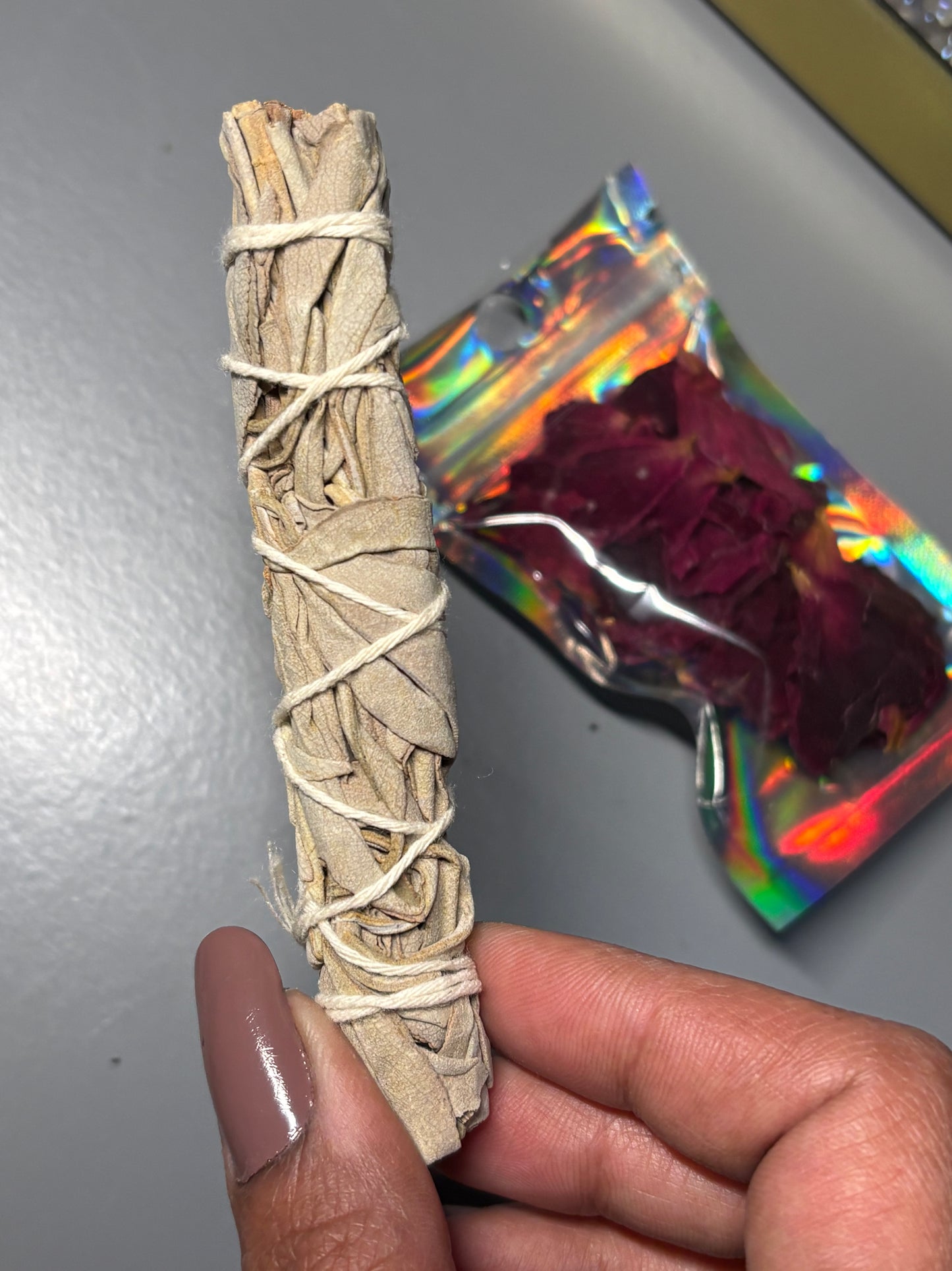 Rose Petals Sage Bay Leaf - Bloom & Stay Blessed Burning Gift Set