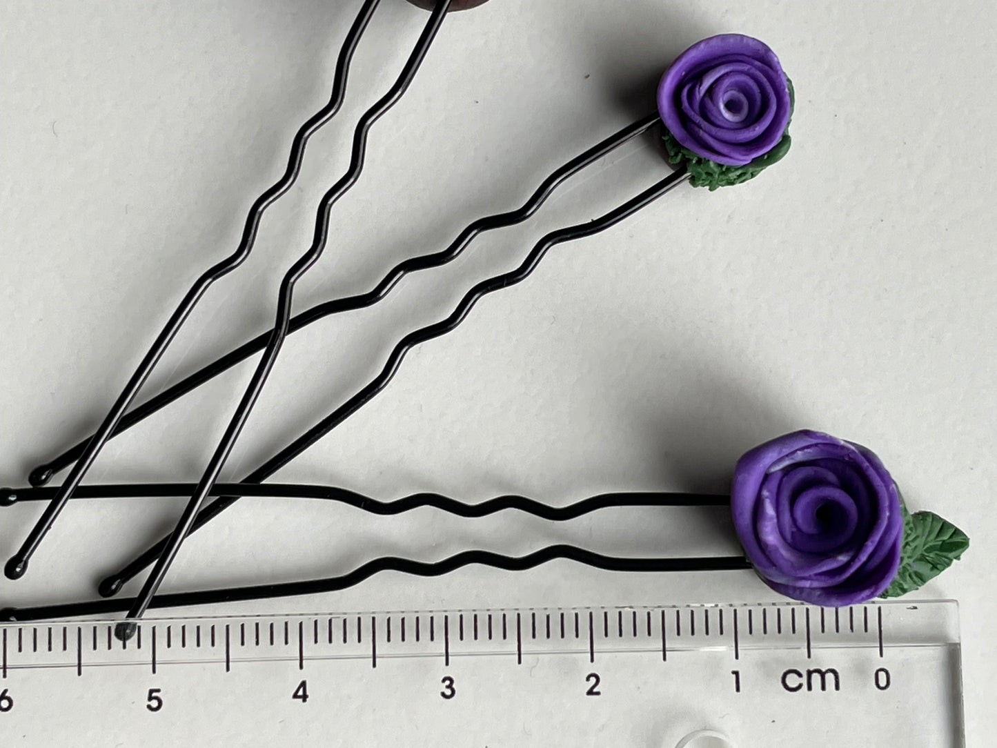 Enchanted Forest Rose Hair Pin Set - Purple