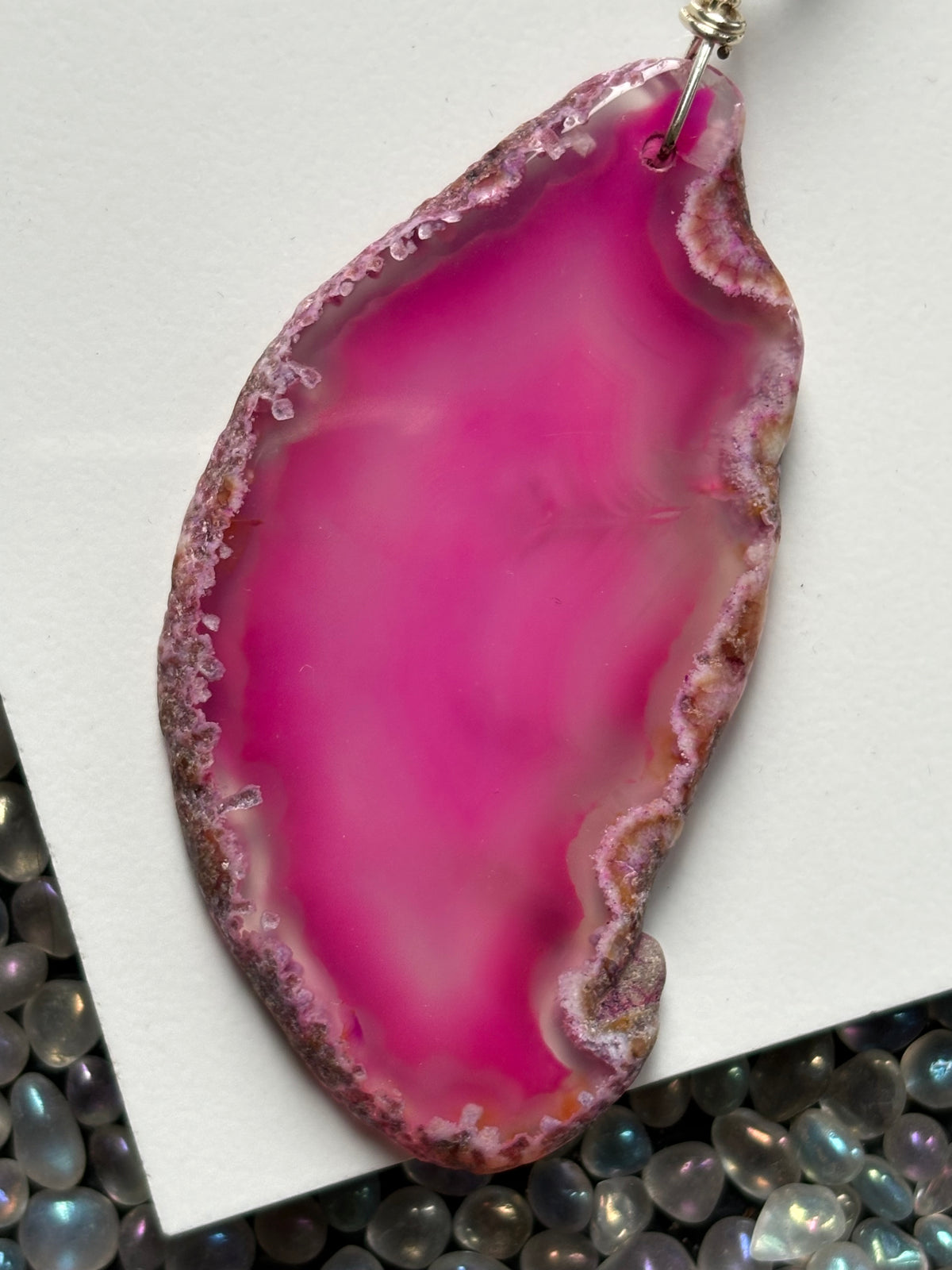 Agate Crystal Gemstone Slice Wall Tree Hanging (2)