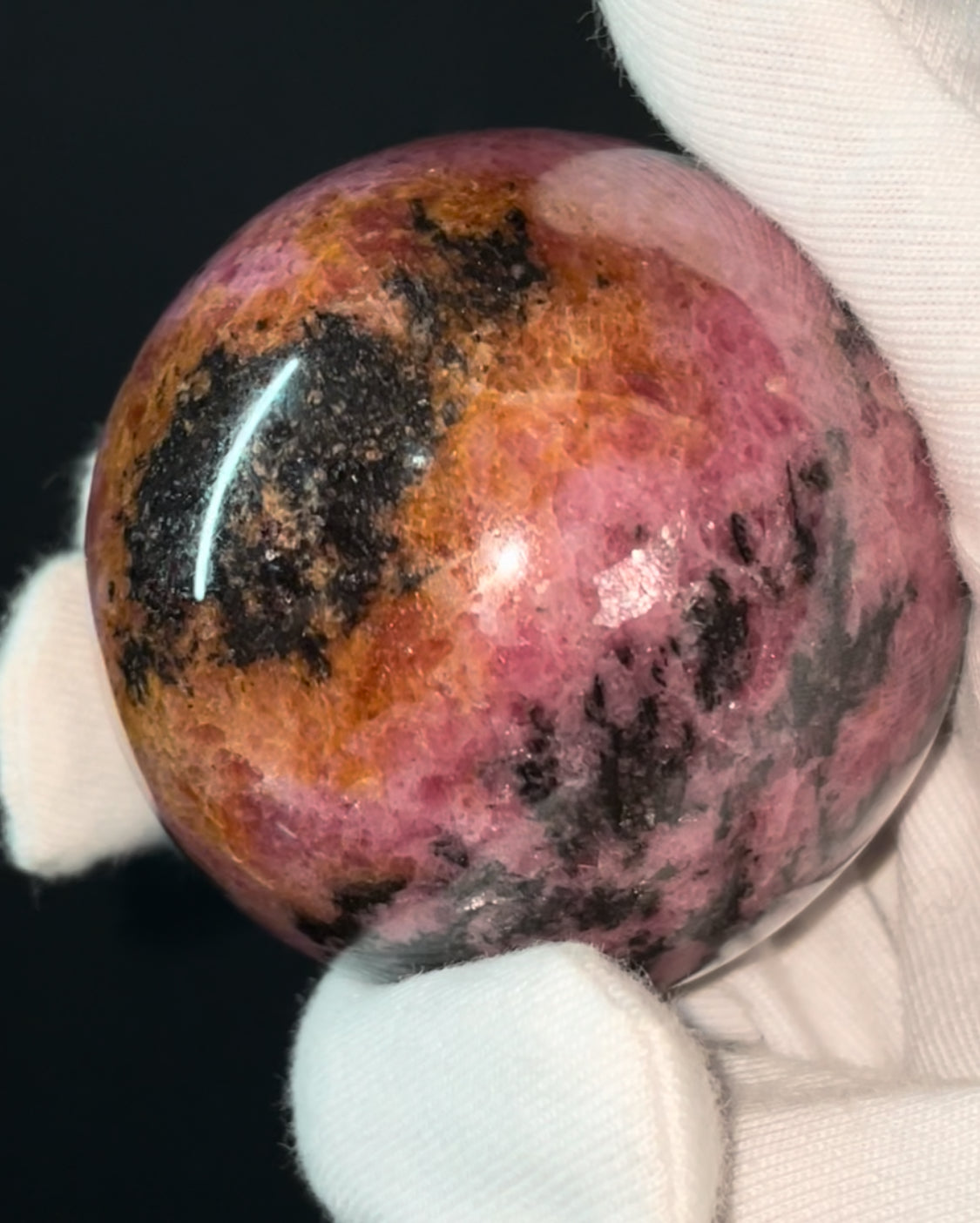 Rhodonite Gemstone Crystal Sphere