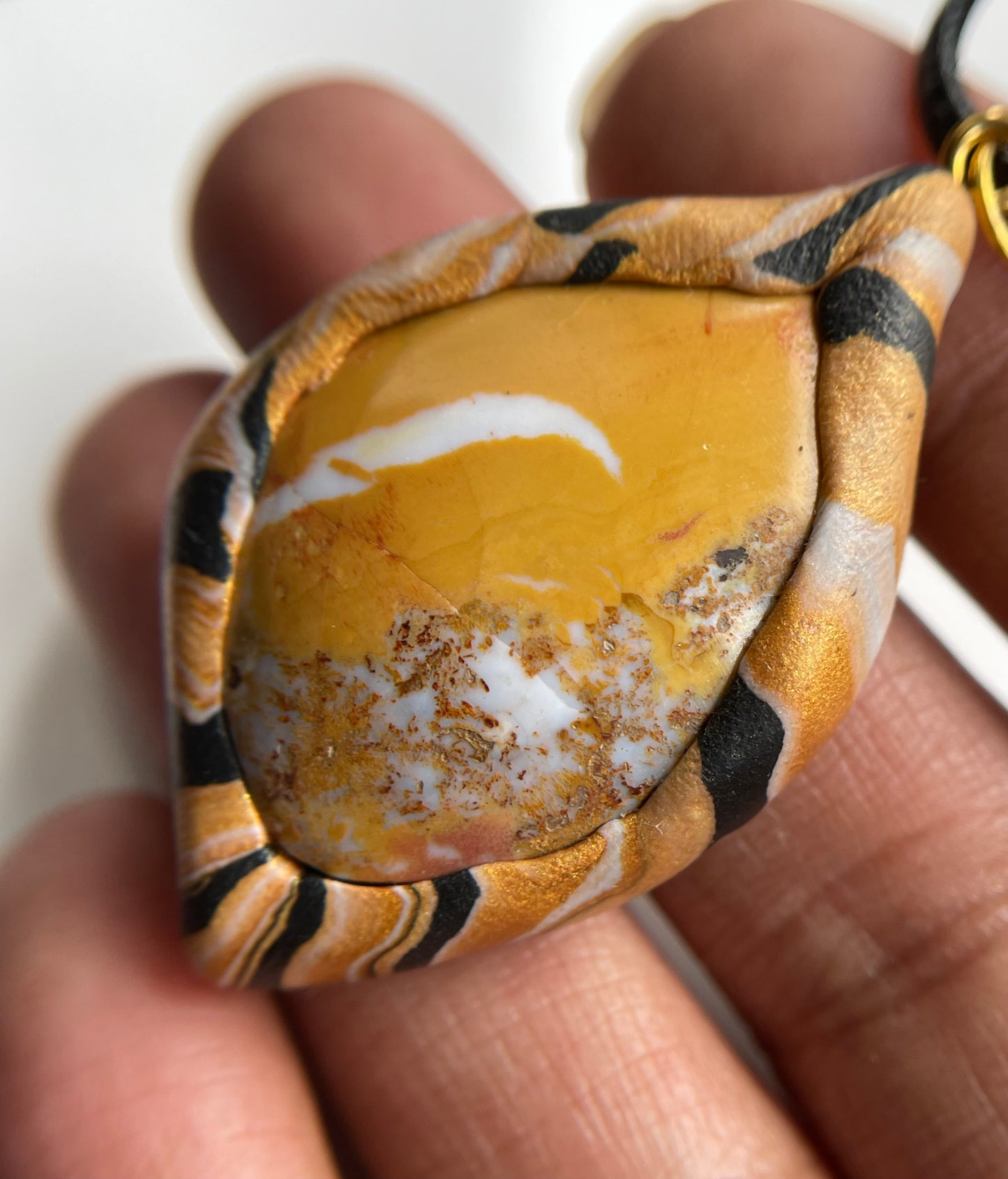 Yellow Ocean Jasper Gemstone Crystal Necklace