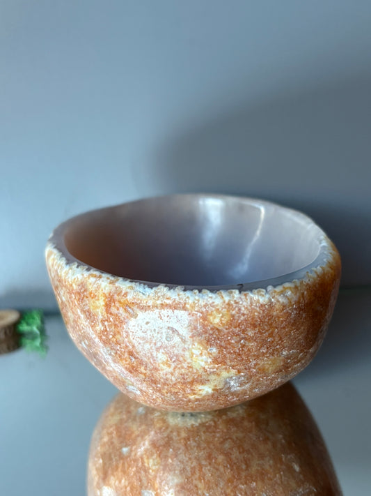 Agate Crystal Gemstone Ring Trinket Bowl Dish - Deep