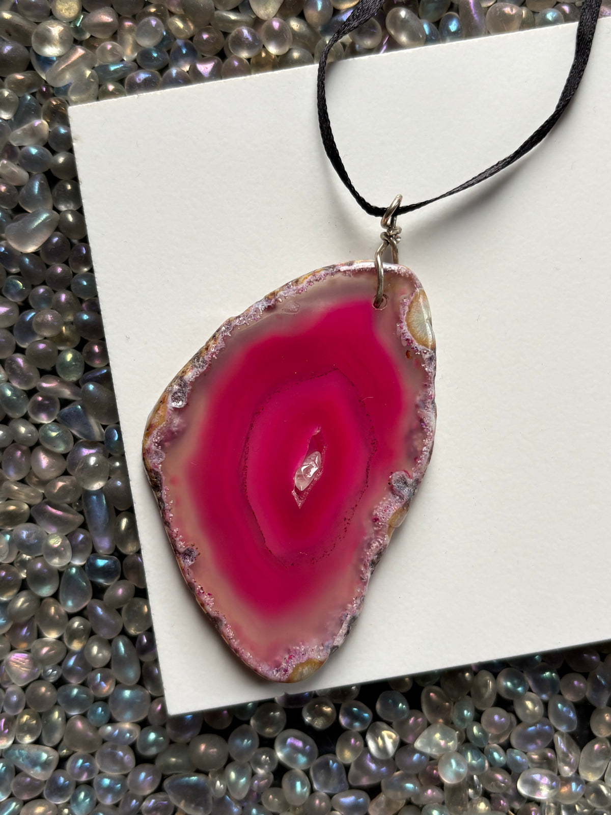 Agate Crystal Gemstone Slice Wall Tree Hanging (1)