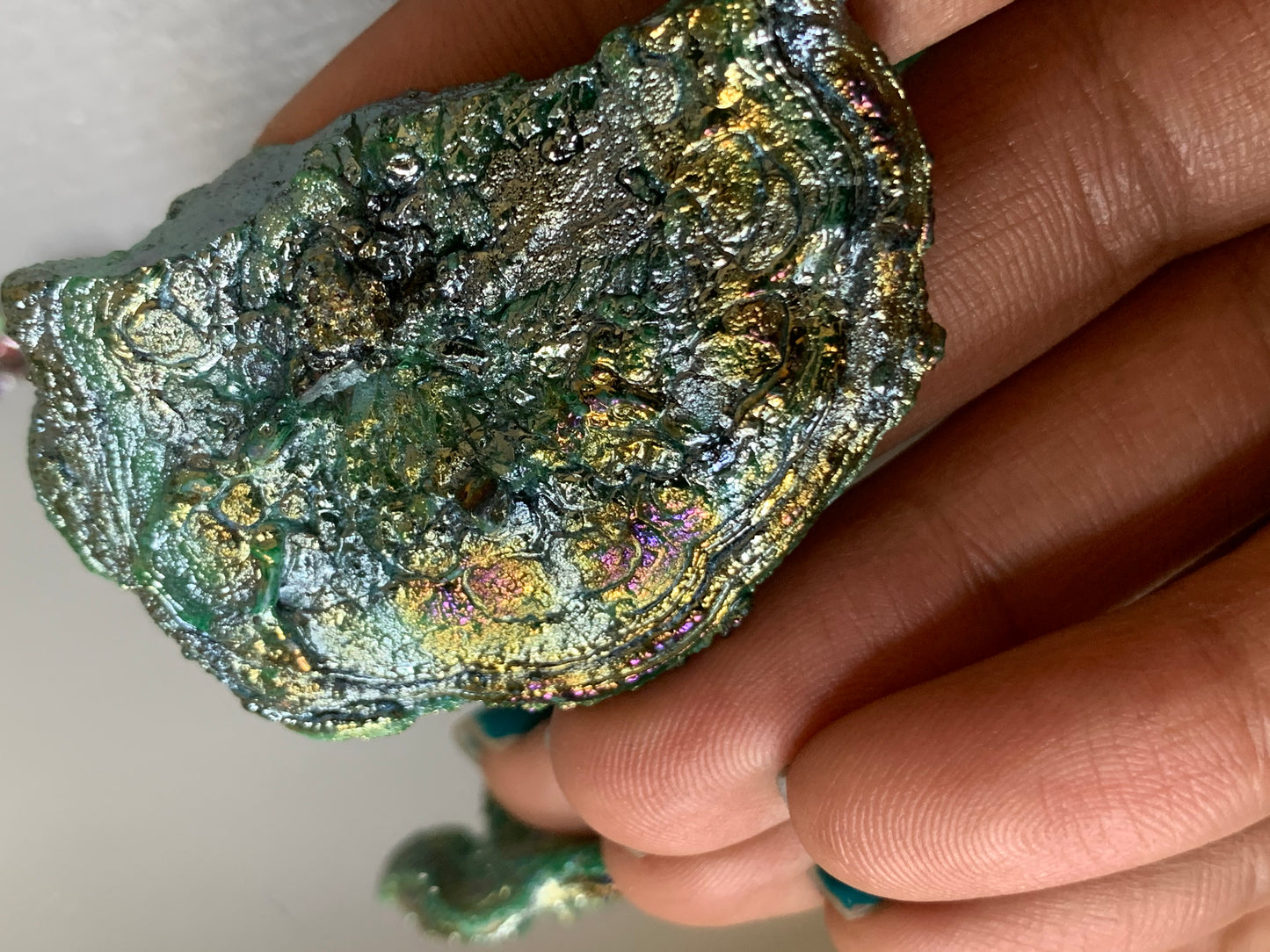 Green Aura Druzy Chalcedony Crystal Gemstone - Galaxy Slice - no 2