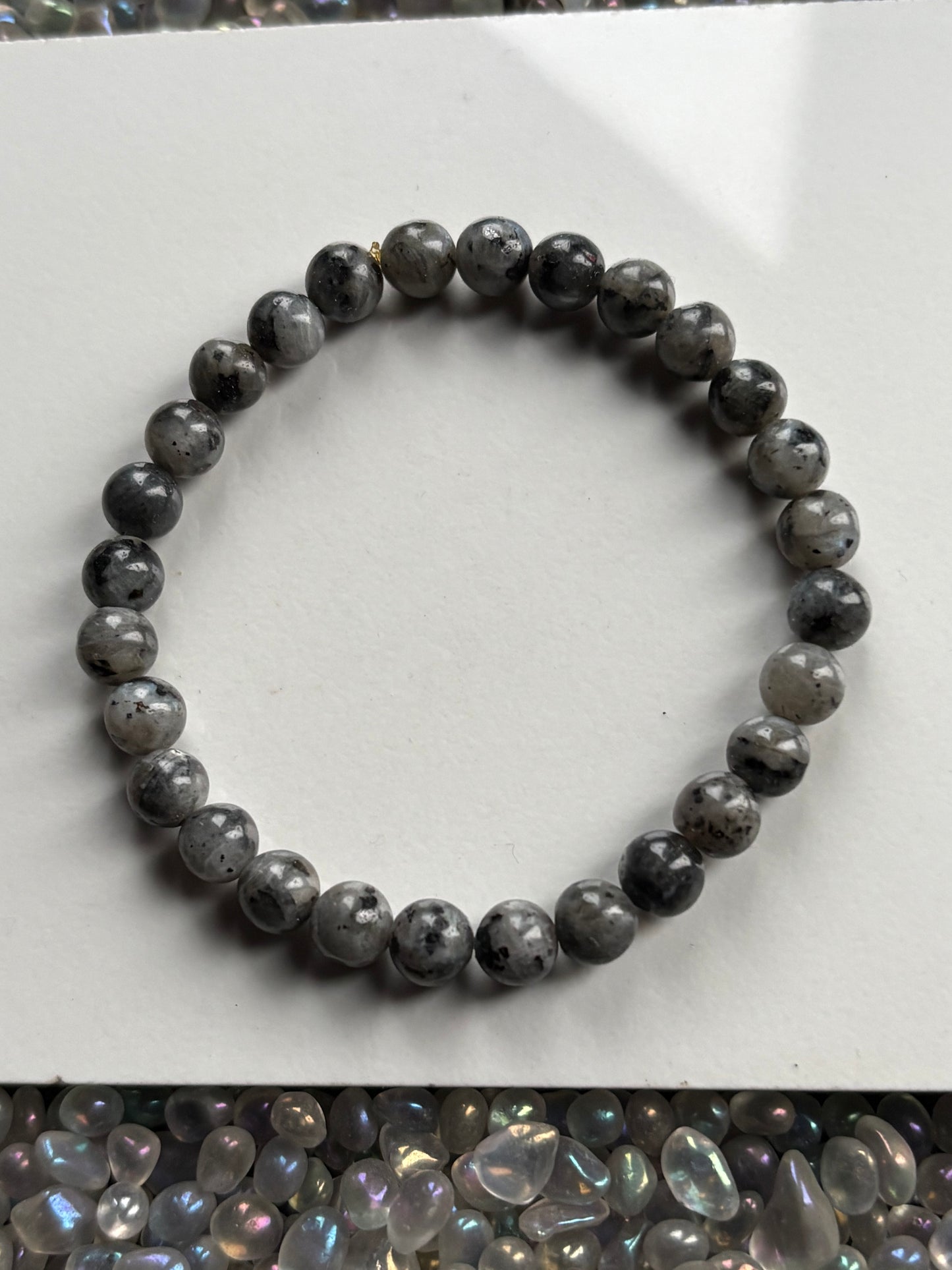 Larvikite Crystal Gemstone Stretch Bracelet