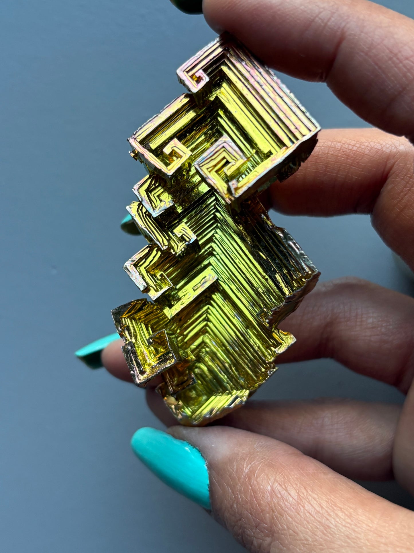 Gold Bismuth Crystal Specimen Metal Art XL
