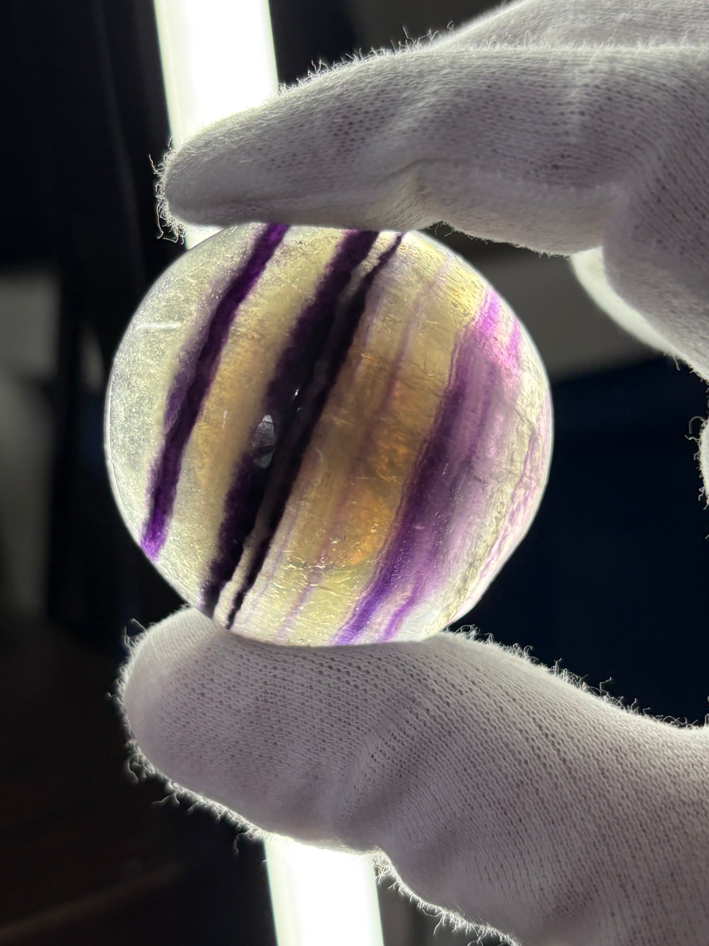 Purple Yellow Fluorite Crystal Gemstone Mushroom Carving (1)