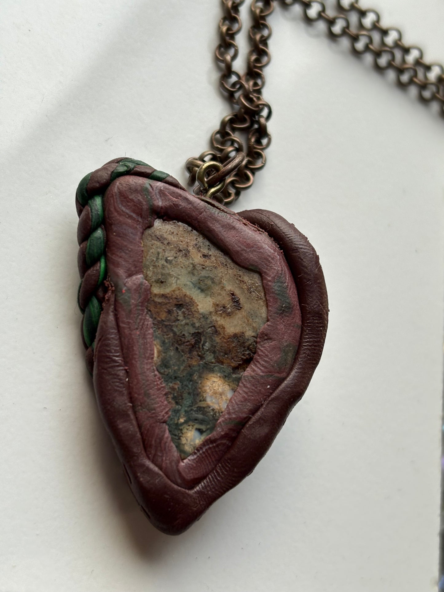 Ocean Jasper Gemstone Crystal Enchanted Forest Necklace (1)