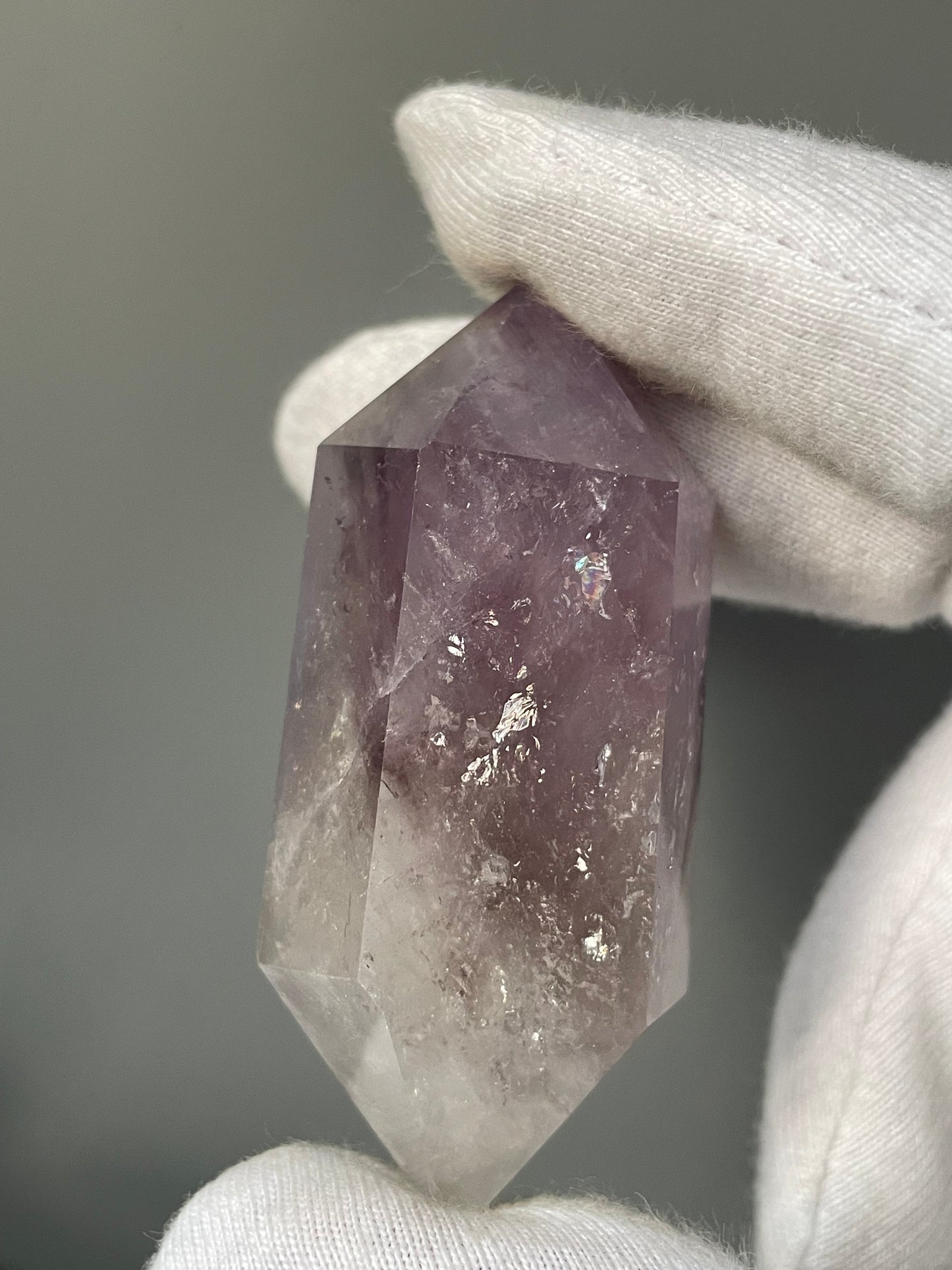 Amethyst Aura Gemstone Crystal Double Terminated Point (1)