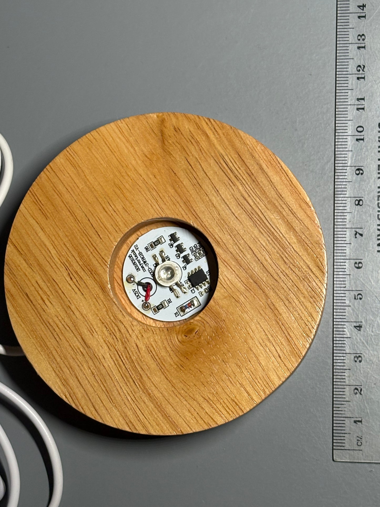 White Light USB Wood Base