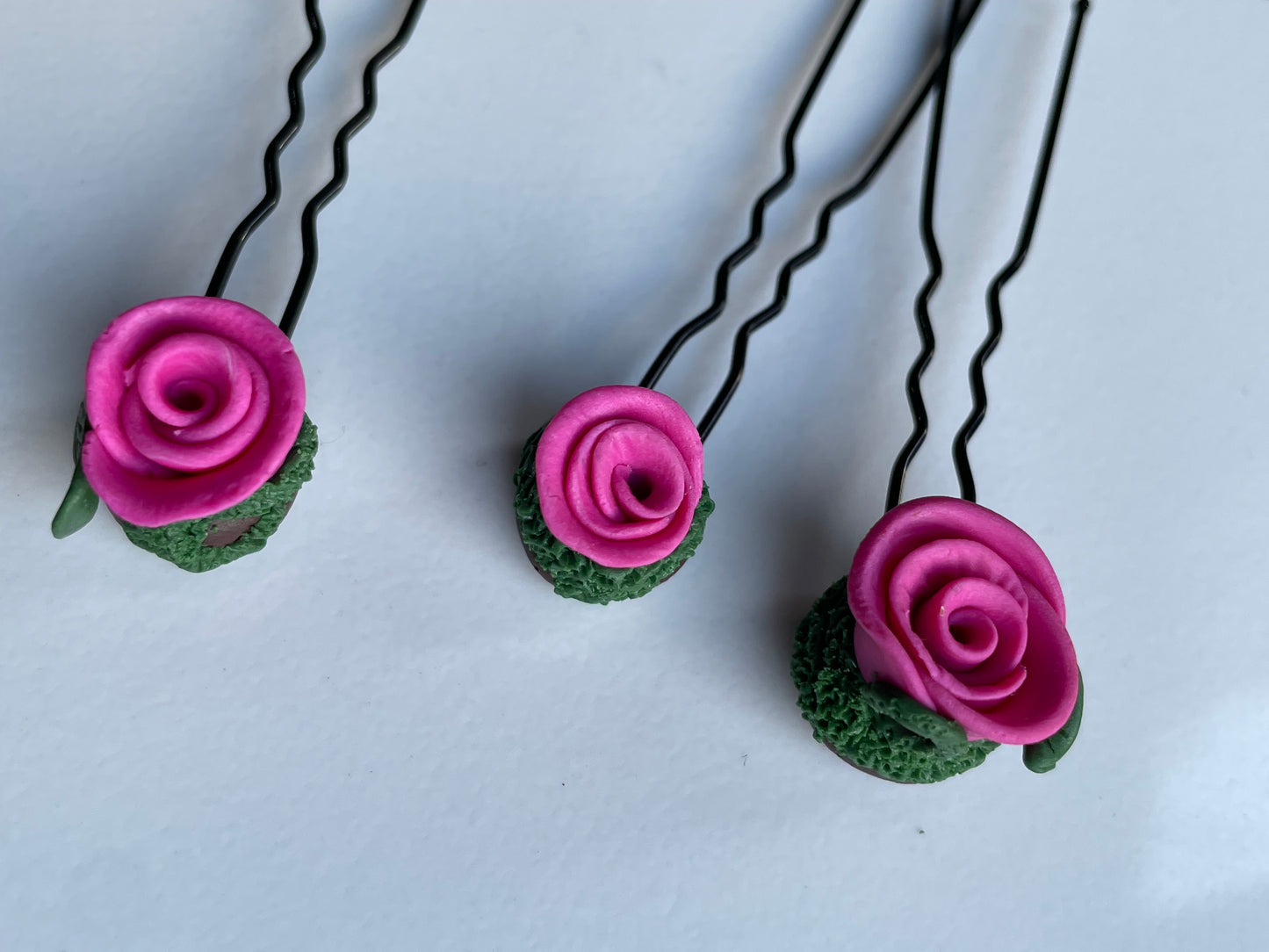 Enchanted Forest Rose Hair Pin Set - Pink