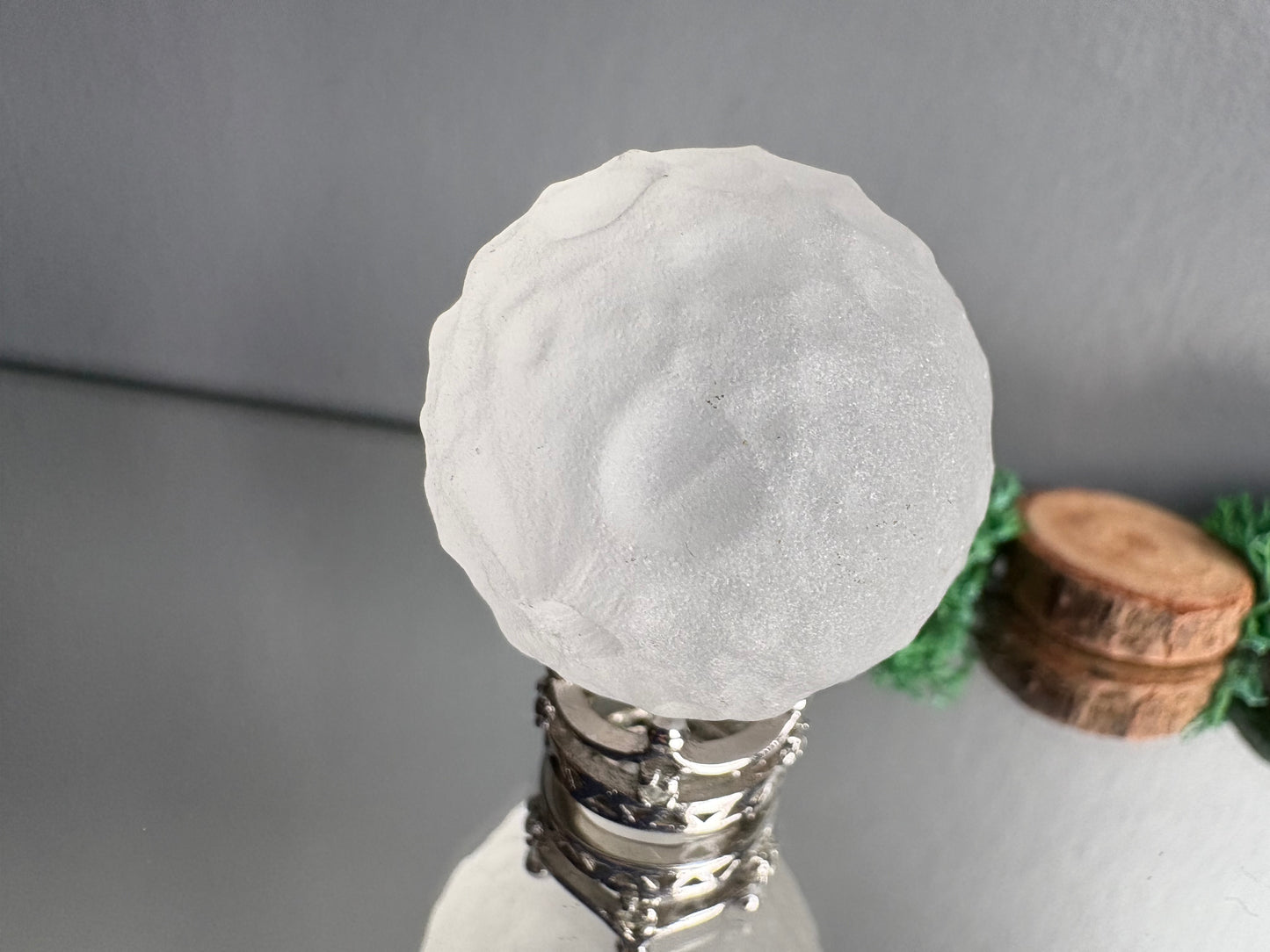 Quartz Crystal Gemstone Mini Full Moon Carving