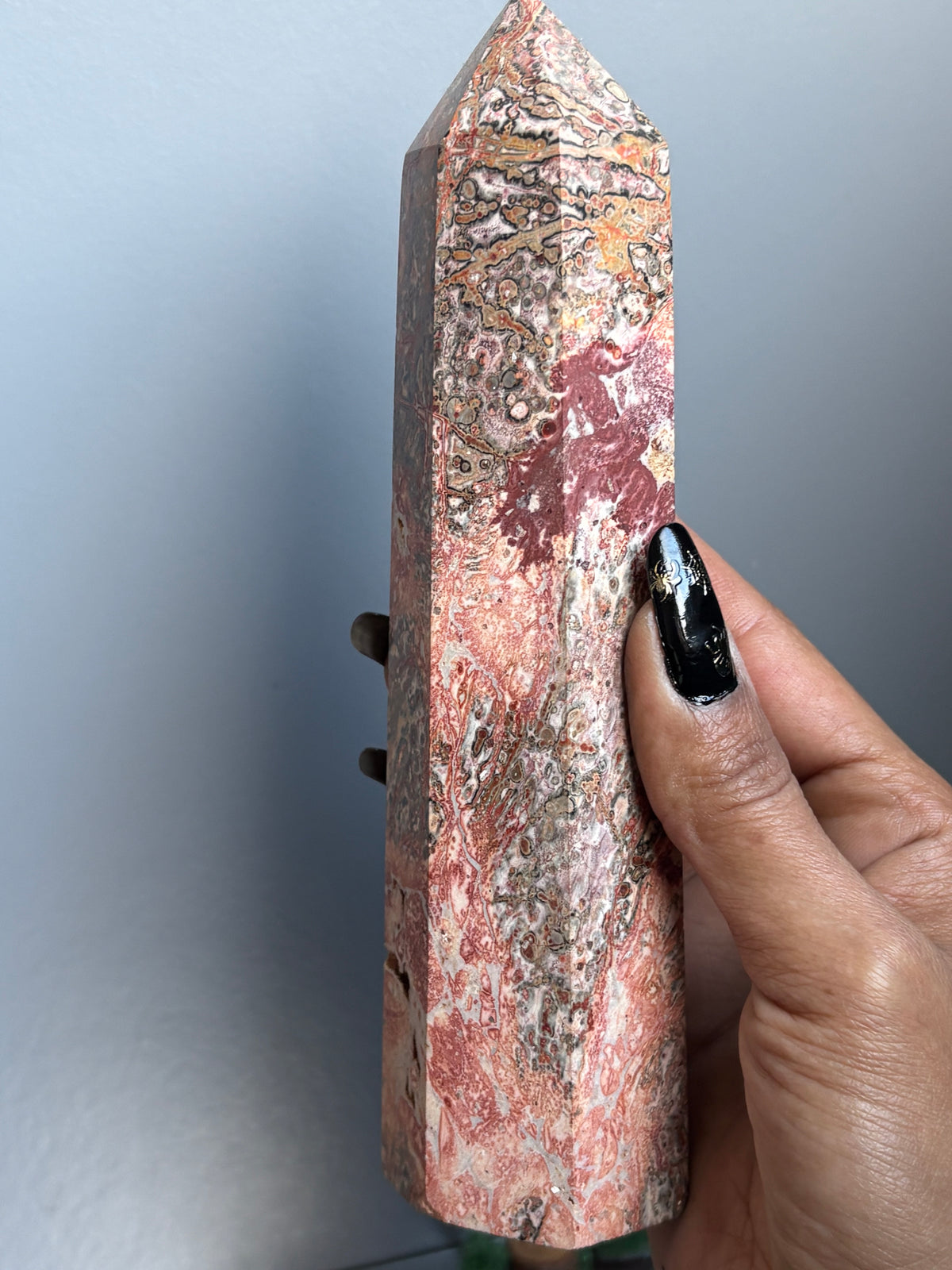 Leopard Skin Jasper Crystal Gemstone Tower Point - L2