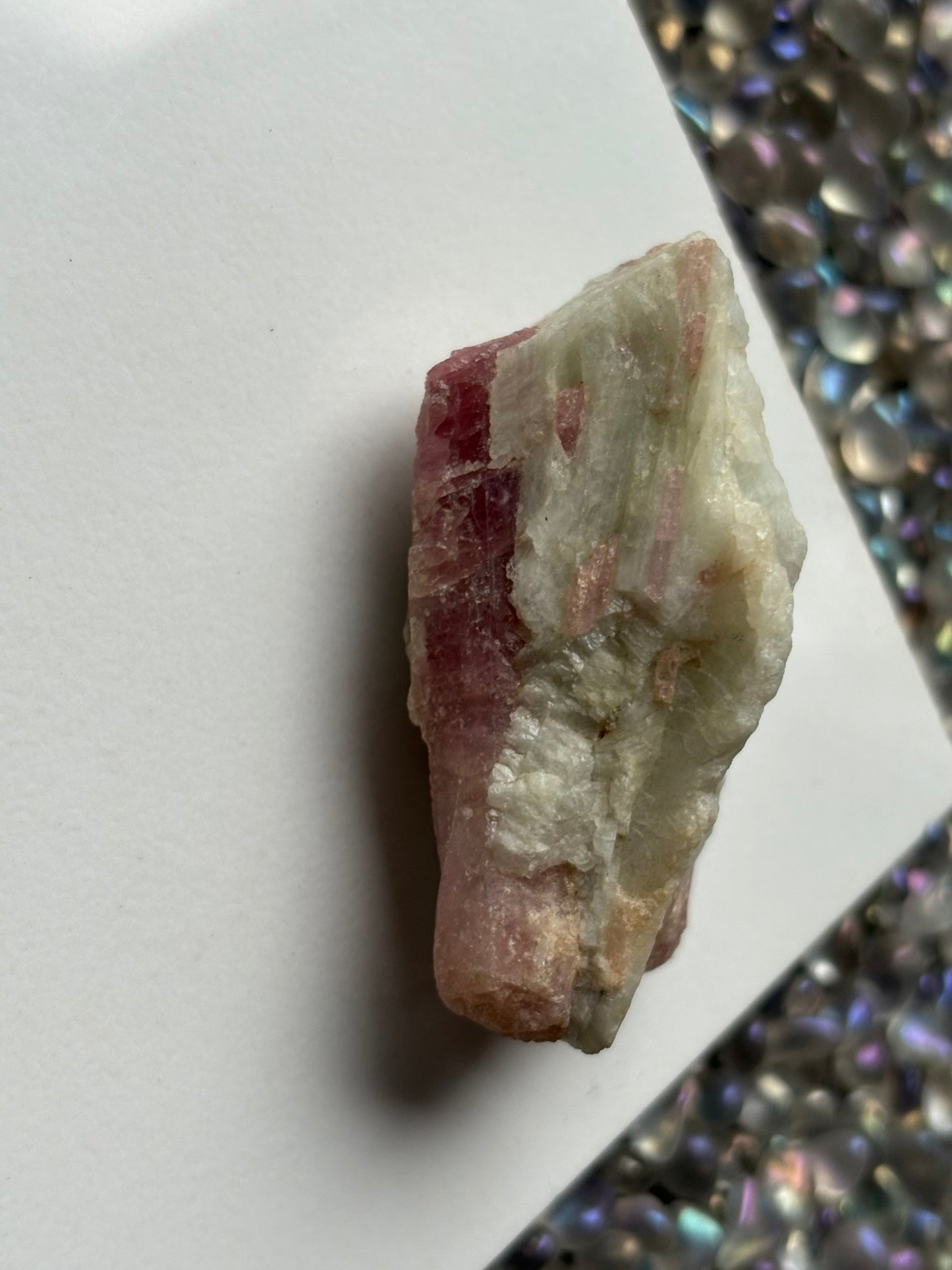 Pink Tourmaline Quartz Crystal Gemstone Rough Specimen (C)