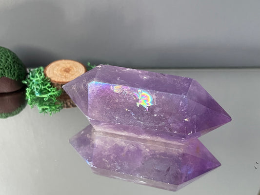 Amethyst Aura Gemstone Crystal Double Terminated Point - Small (1)