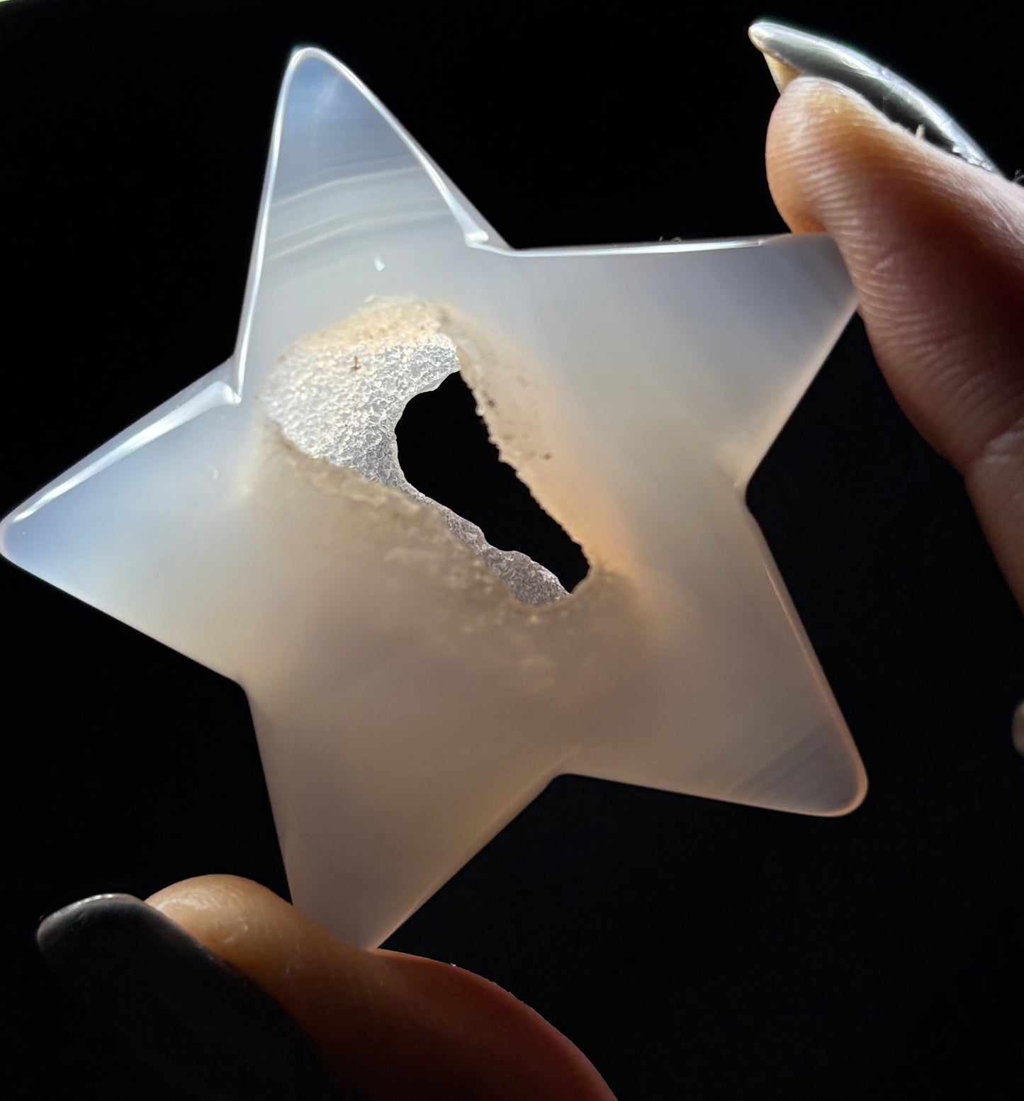 Druzy Agate Crystal Star Carving