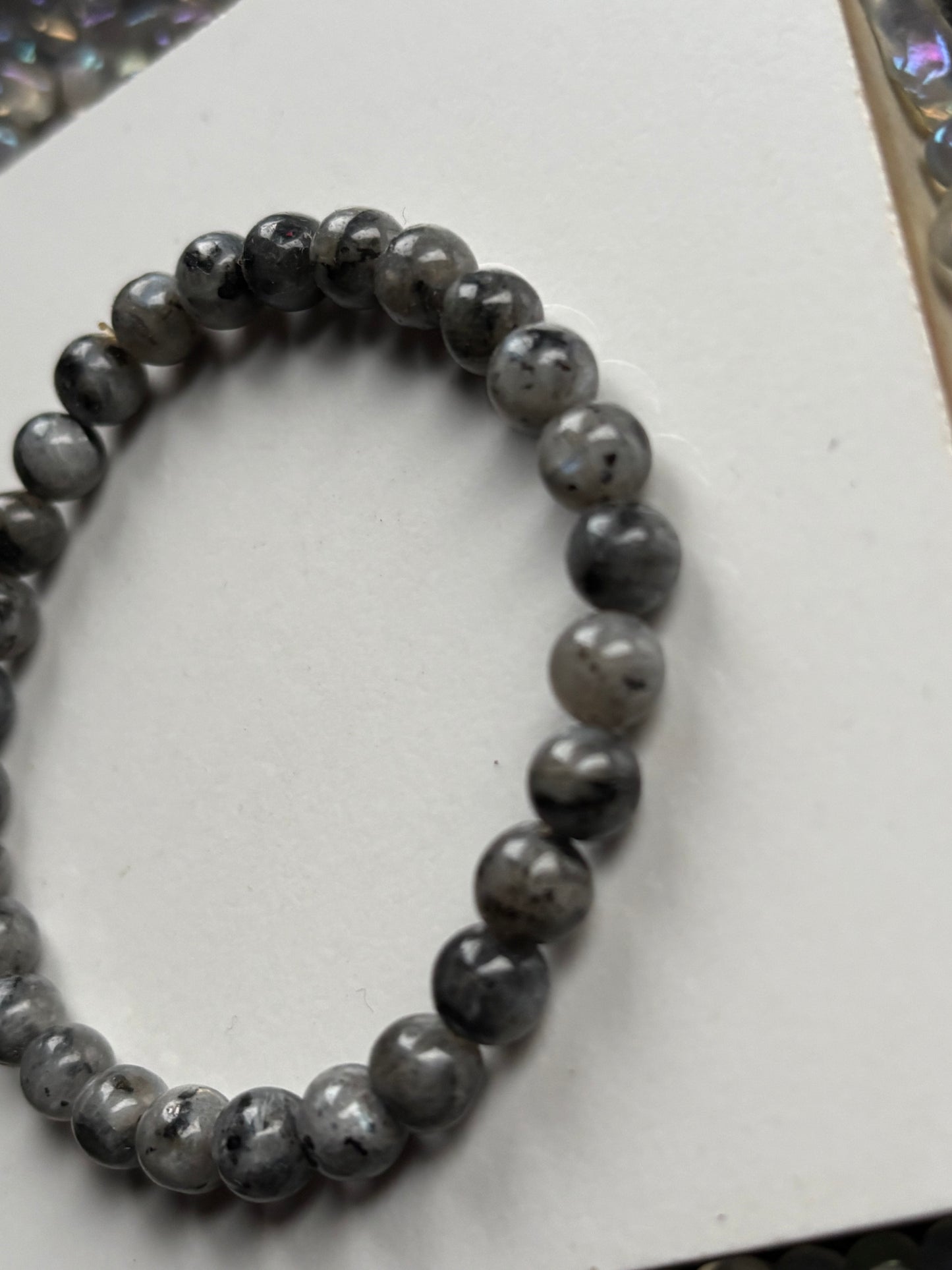 Larvikite Crystal Gemstone Stretch Bracelet