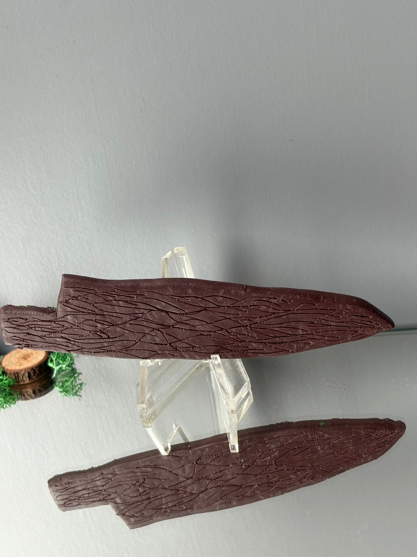 Druzy Quartz Crystal Gemstone Enchanted Forest Wooden Clay Knife