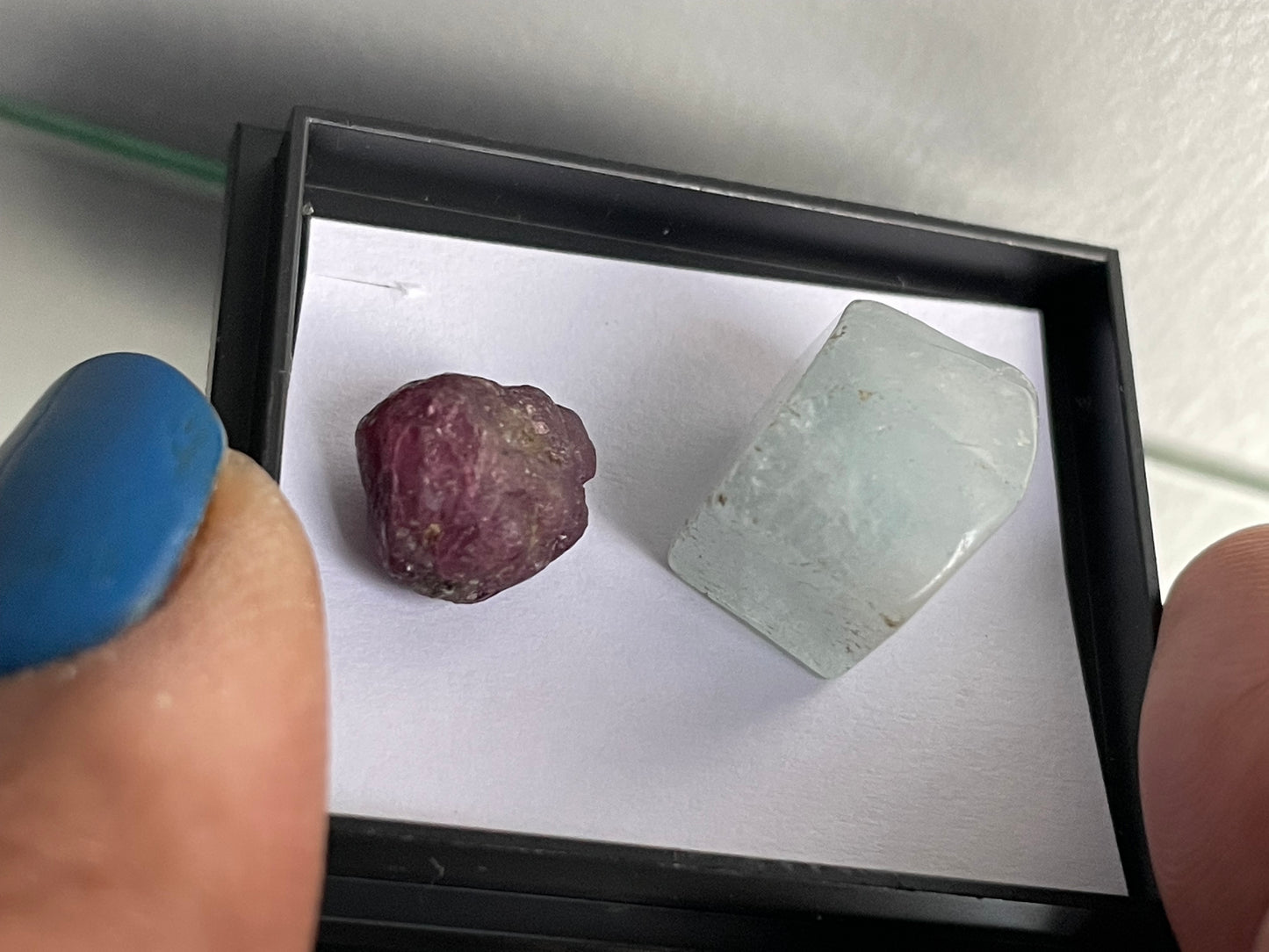 Aquamarine & Ruby Gemstone Crystal Specimen Gift Set