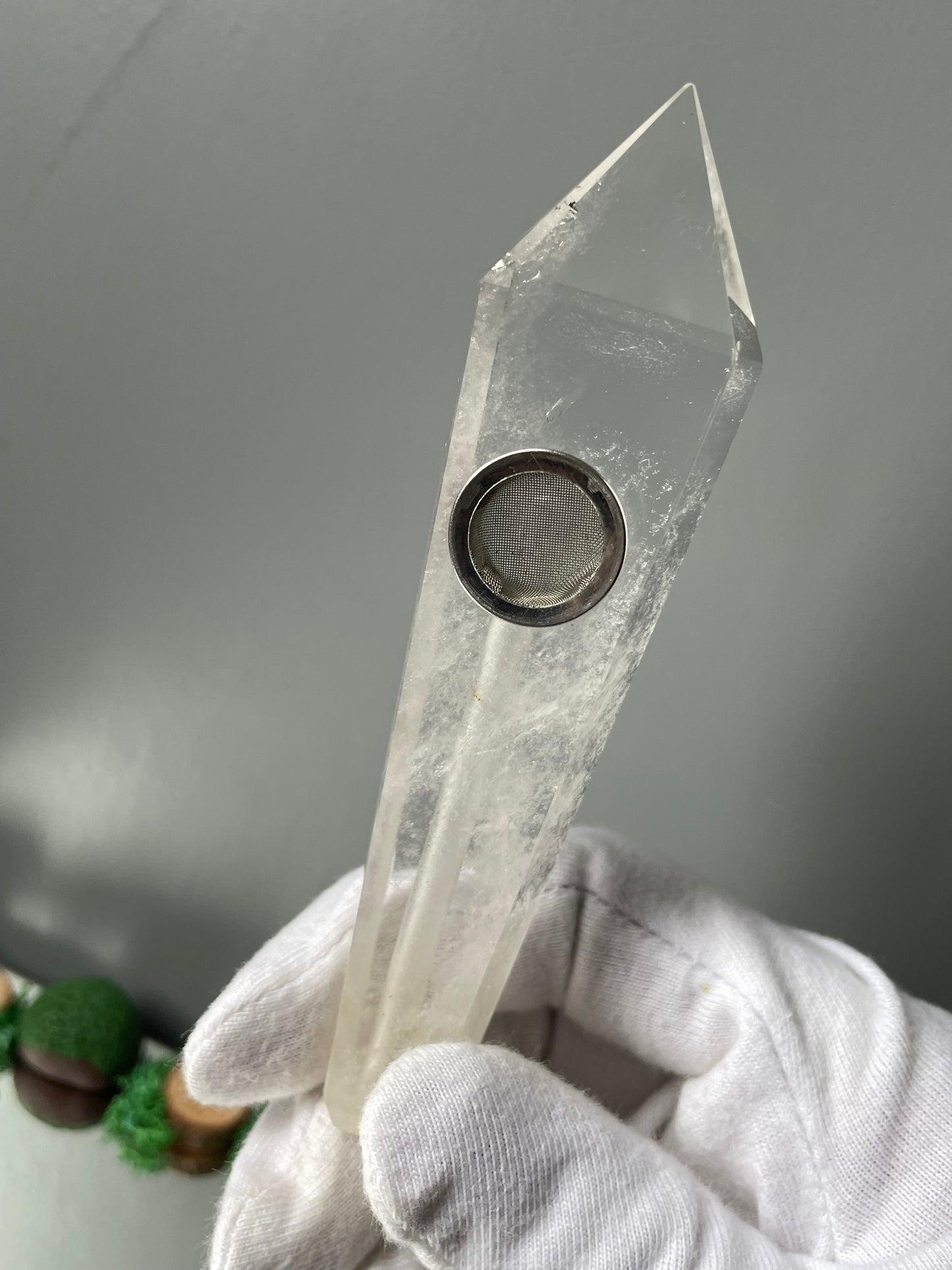 Clear Quartz Crystal Gemstone Pipe