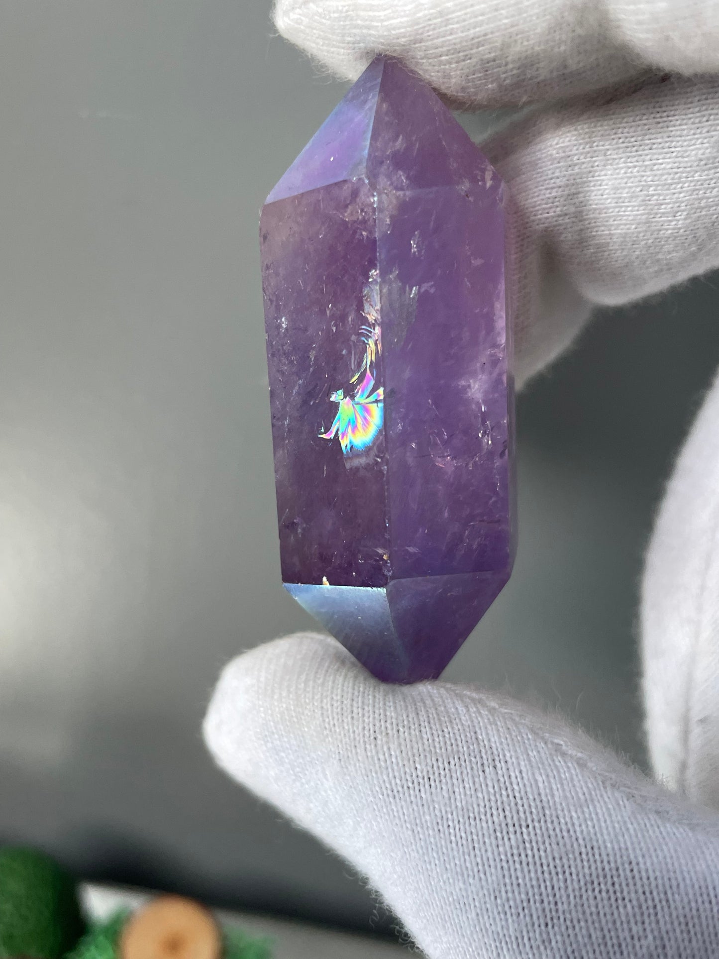 Amethyst Aura Gemstone Crystal Double Terminated Point - Small (1)