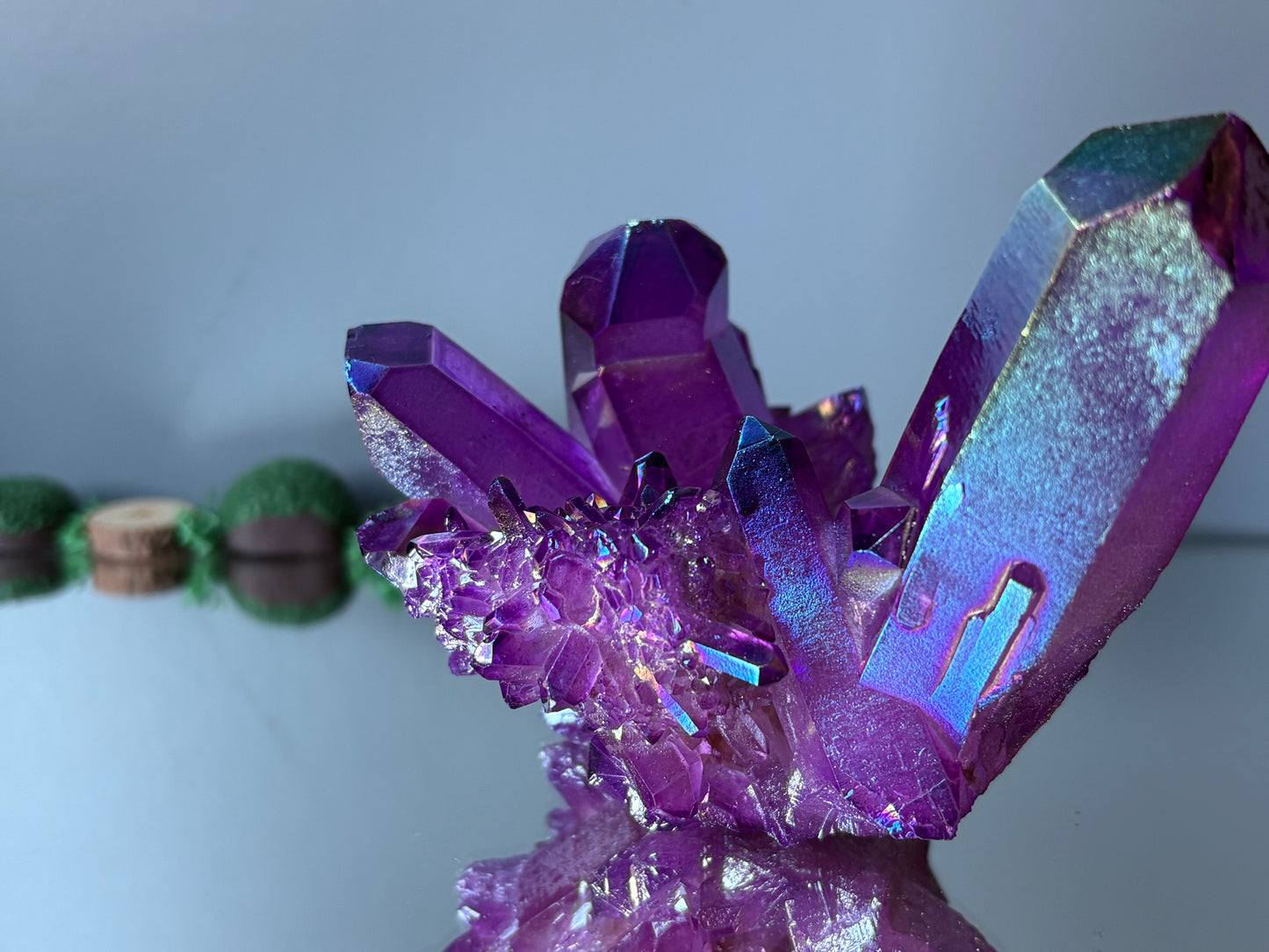 Purple Aura Quartz Crystal Gemstone Cluster - Large