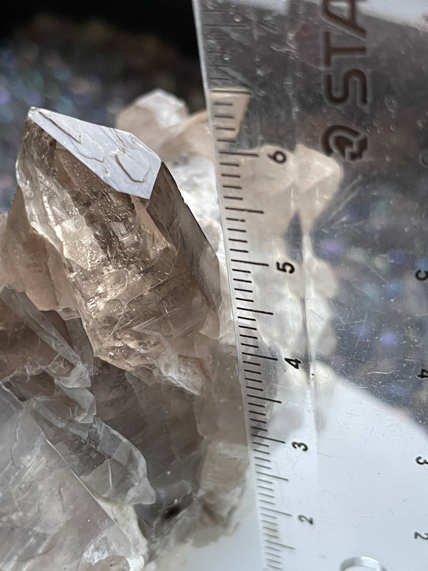 Smoky Quartz Epidote & Albite Rough Crystal Gemstone Cluster Mineral Specimen