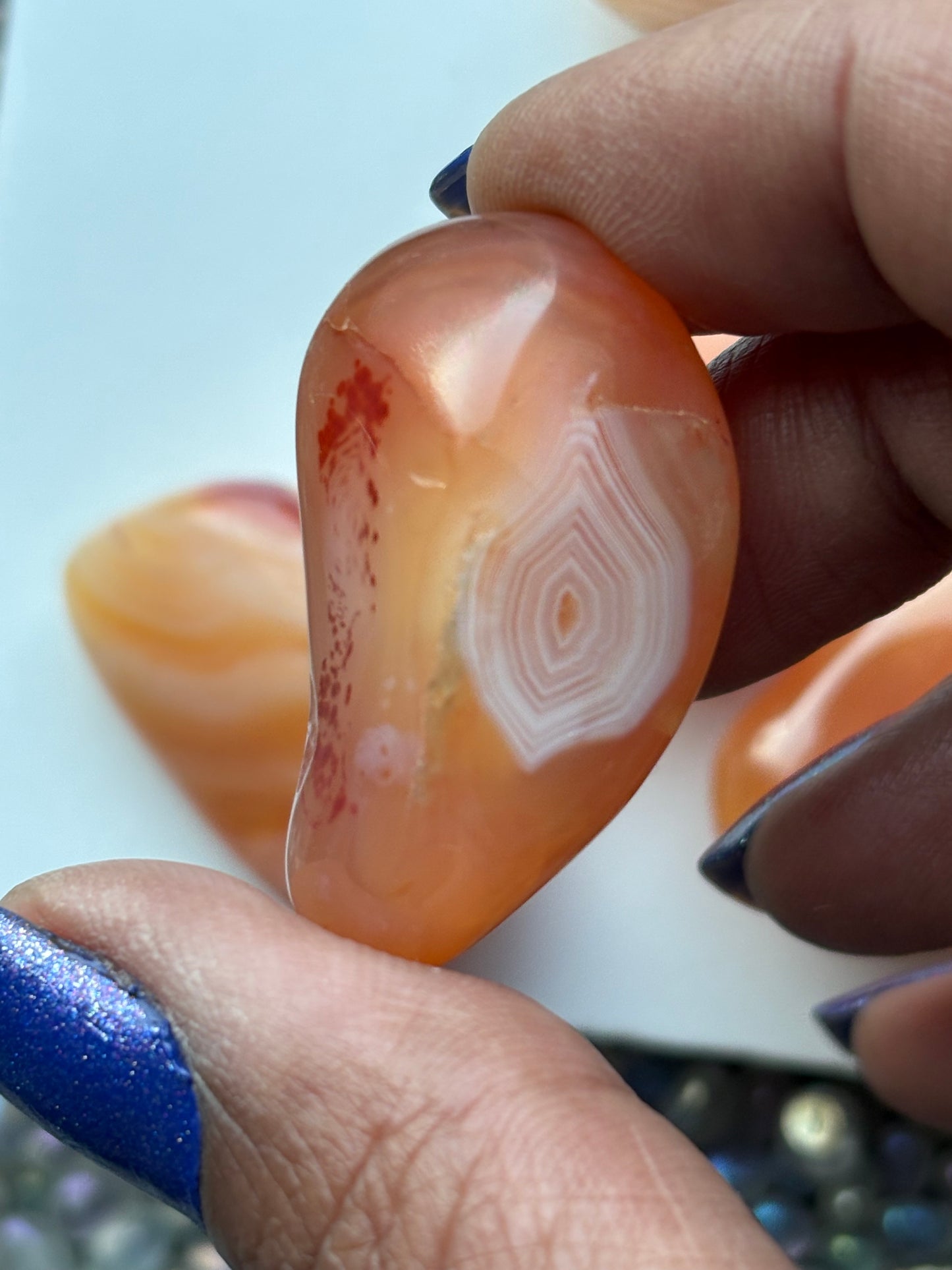 Orange Botswana Agate Tumbled Gemstone Crystal - Large