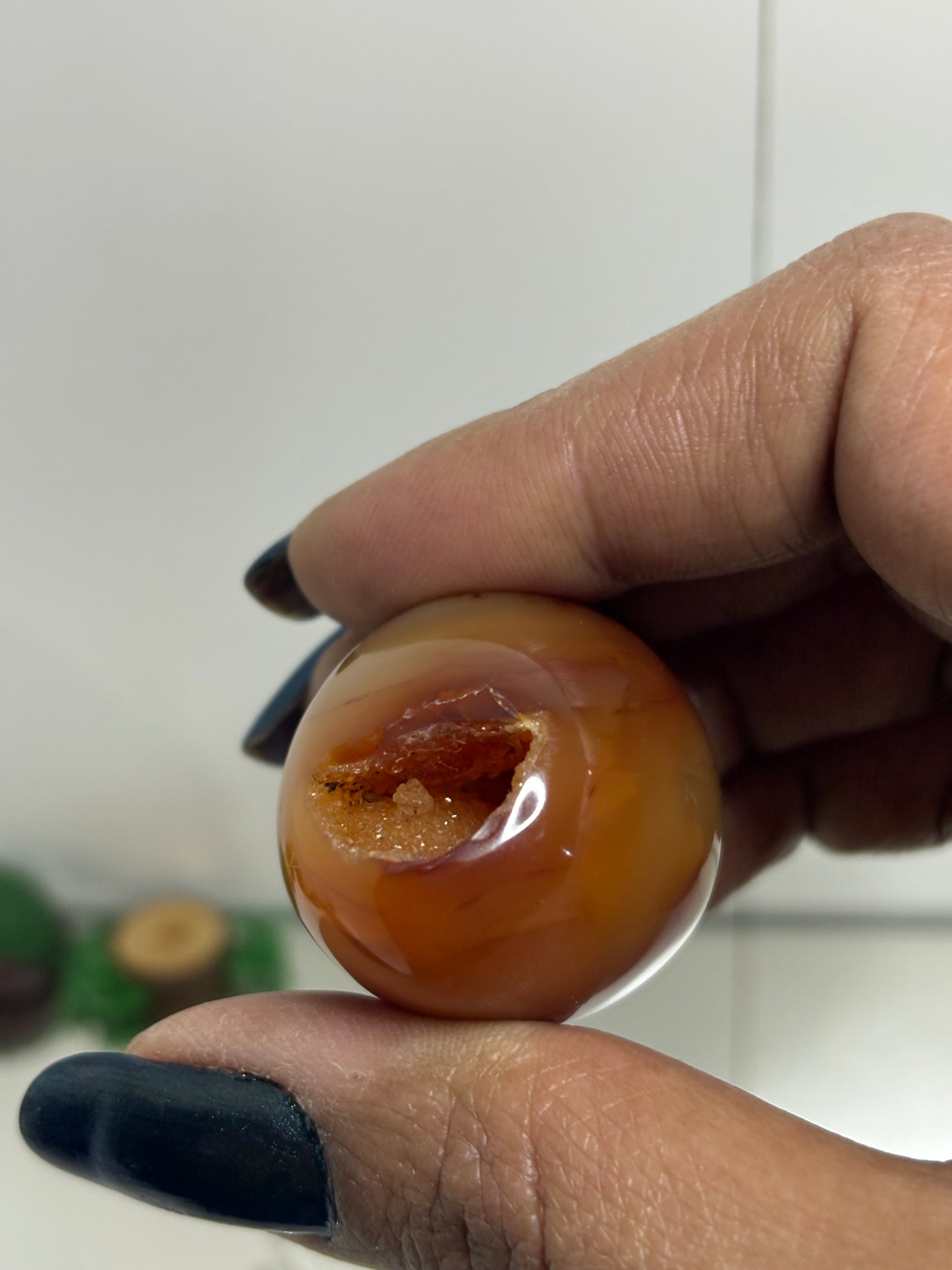 Carnelian Druzy Crystal Gemstone Egg Carving (3)