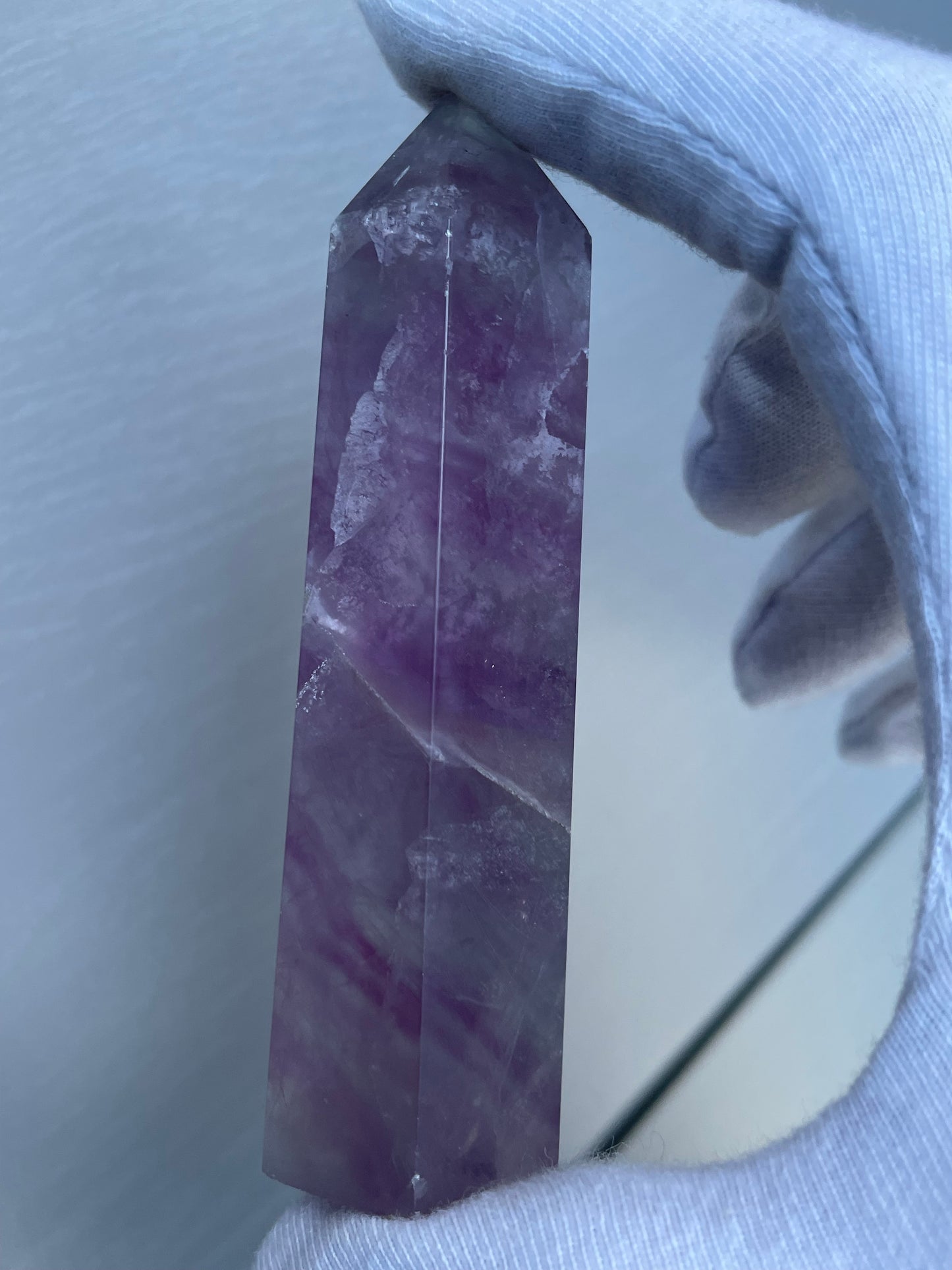 Pastel Fluorite Gemstone Crystal Tower Point Medium