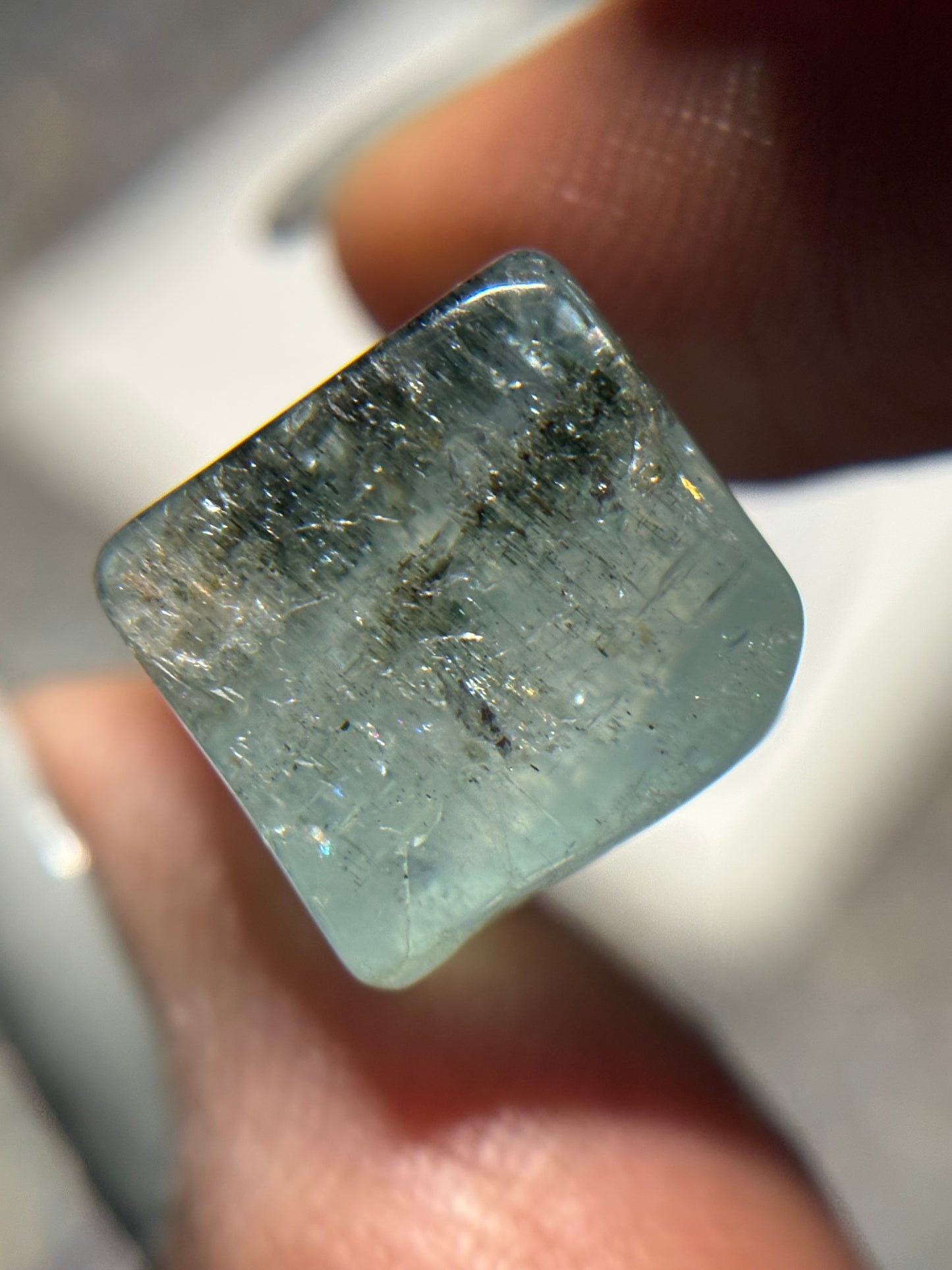 Aquamarine Chlorite Gemstone Crystal Tumbled Cube