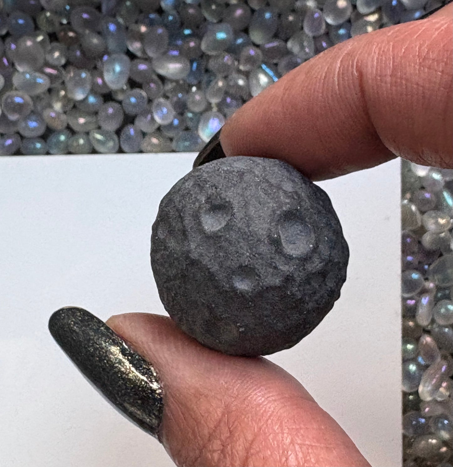 Obsidian Crystal Gemstone Mini Full Moon Carving