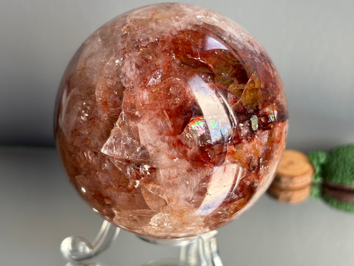 Fire Hematoid Quartz - Crystal Gemstone Sphere - L (2)