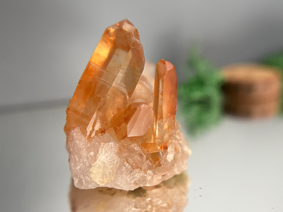 Tangerine Quartz Gemstone Crystal Specimen (1)