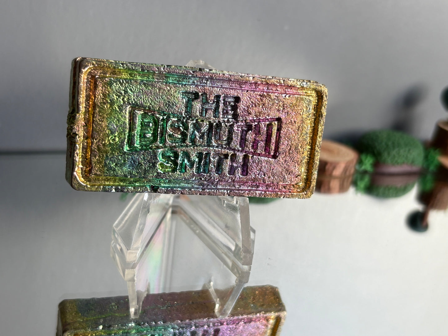 Rainbow Bismuth Crystal Sculpture - Bullion Ingot Bar (1)