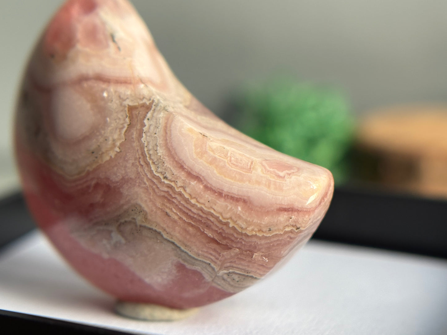 Rhodochrosite Crystal Gemstone Mini Crescent Moon Carving (2)