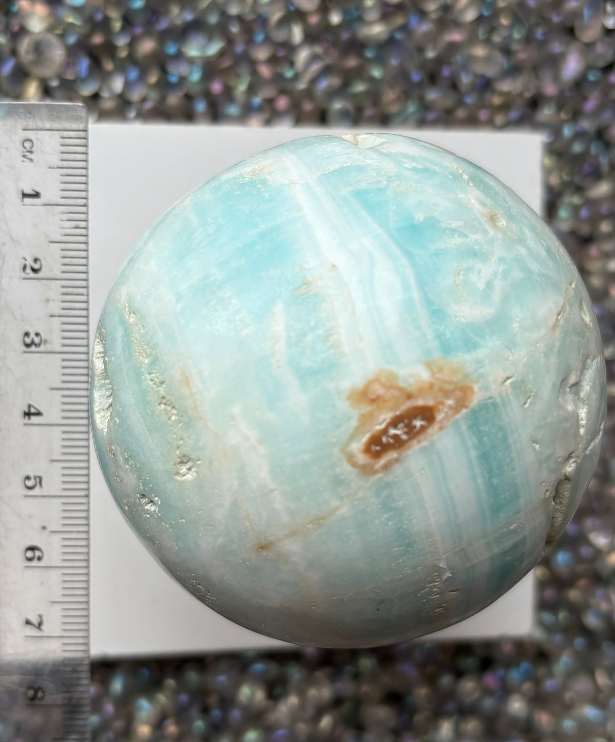 Caribbean Calcite Aragonite Crystal Gemstone Sphere (3)