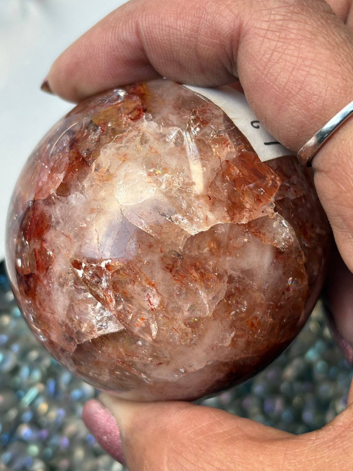 Fire Hematoid Quartz - Crystal Gemstone Sphere - L (2)