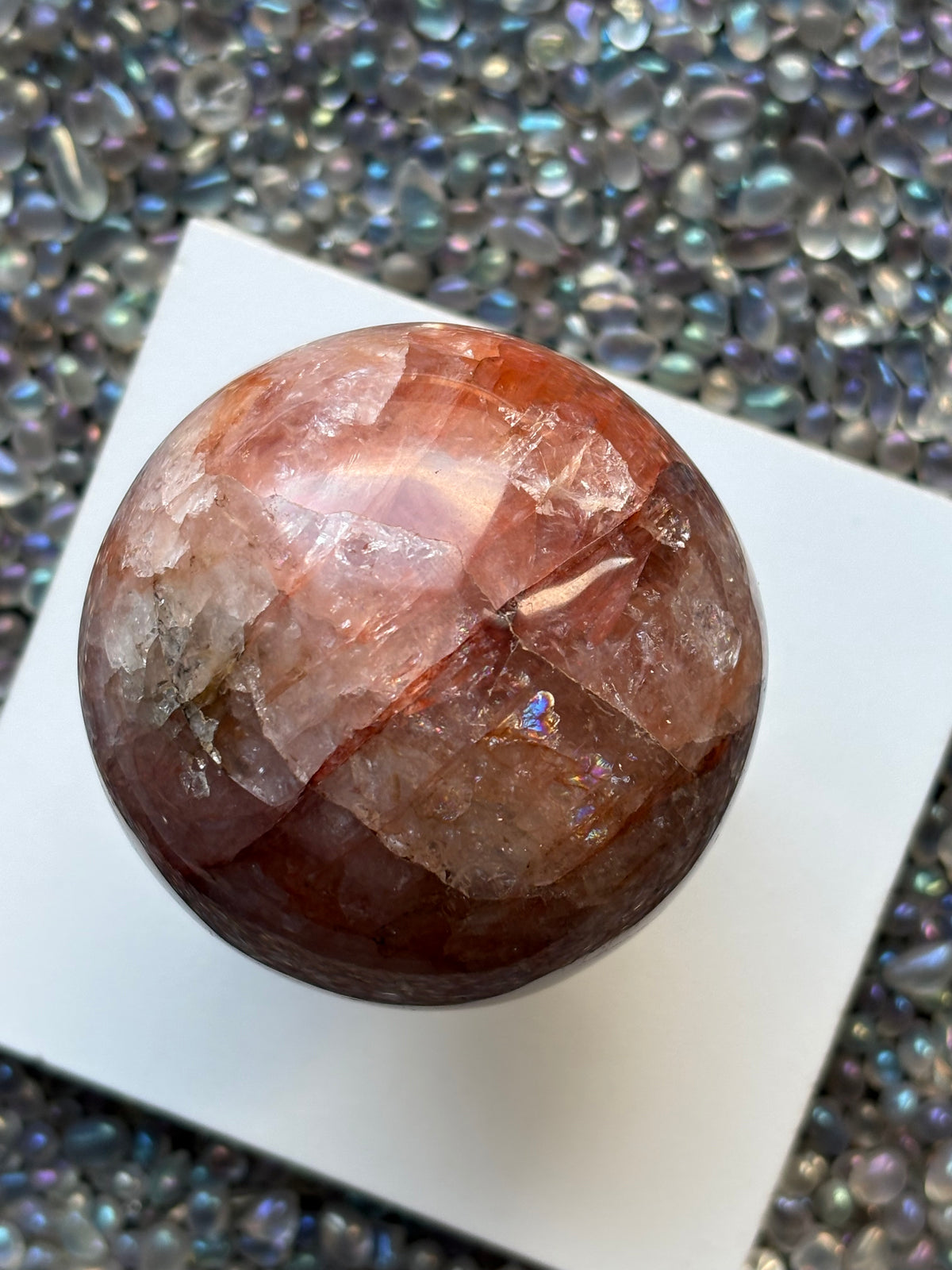 Fire Hematoid Quartz - Crystal Gemstone Sphere - L